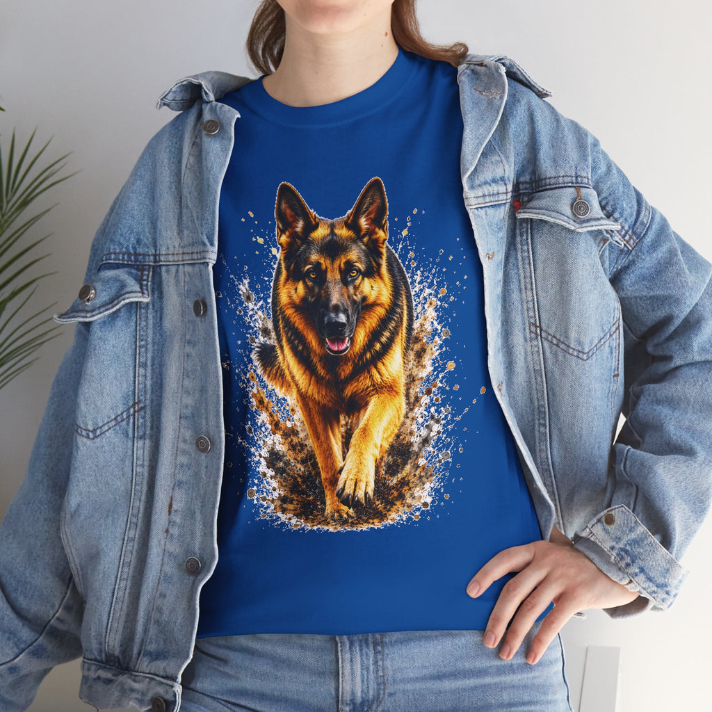 German Shepherd Running T-Shirt, German Shepherd Graphic Tee, Dog Lover Shirt, Unisex German Shepherd Tee, Gift for Dog Owner, K9 Animal Shirt