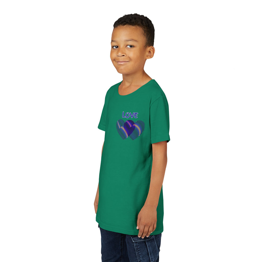 Youth Tee — Purple Heart 'LOVE' Graphic Kids T-Shirt