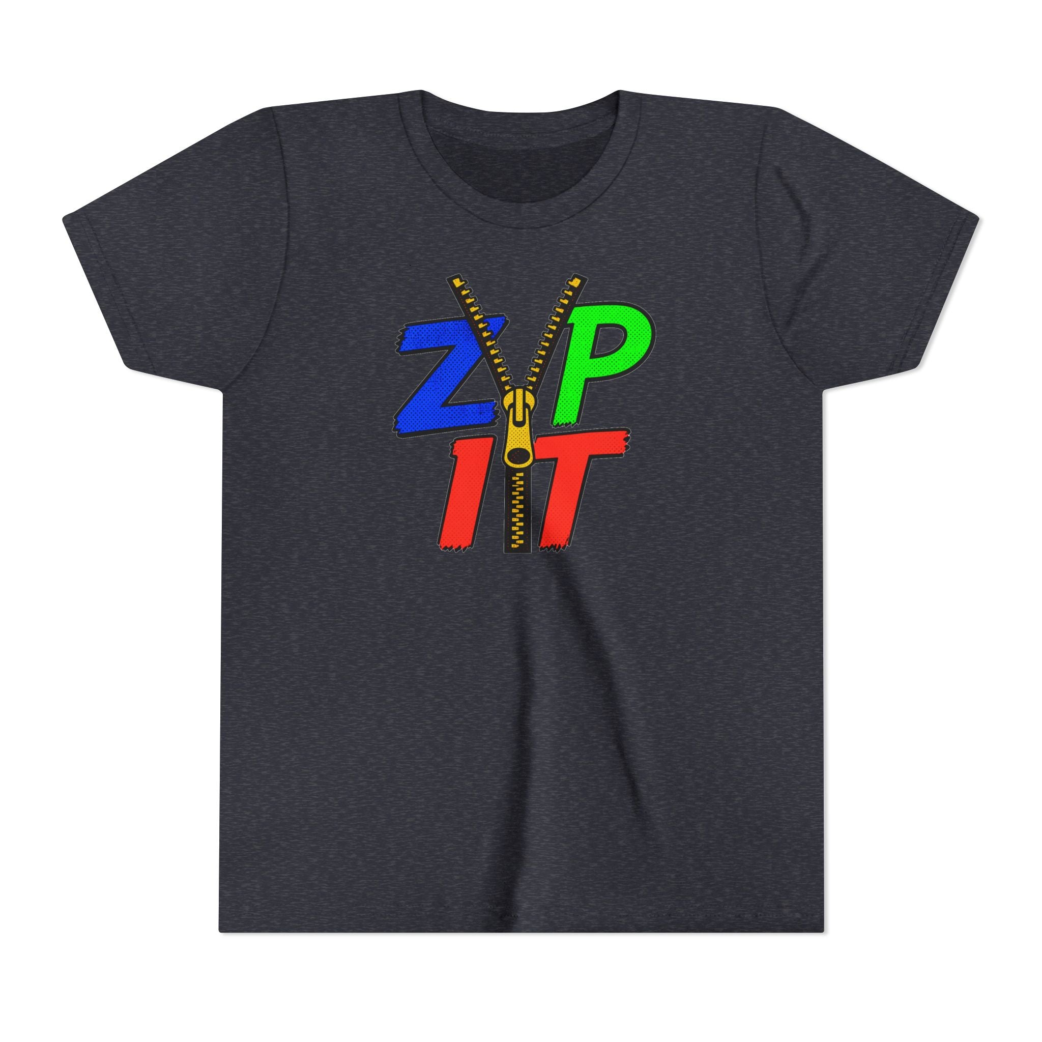 Youth Tee - "Zip It" Colorful Zipper Graphic