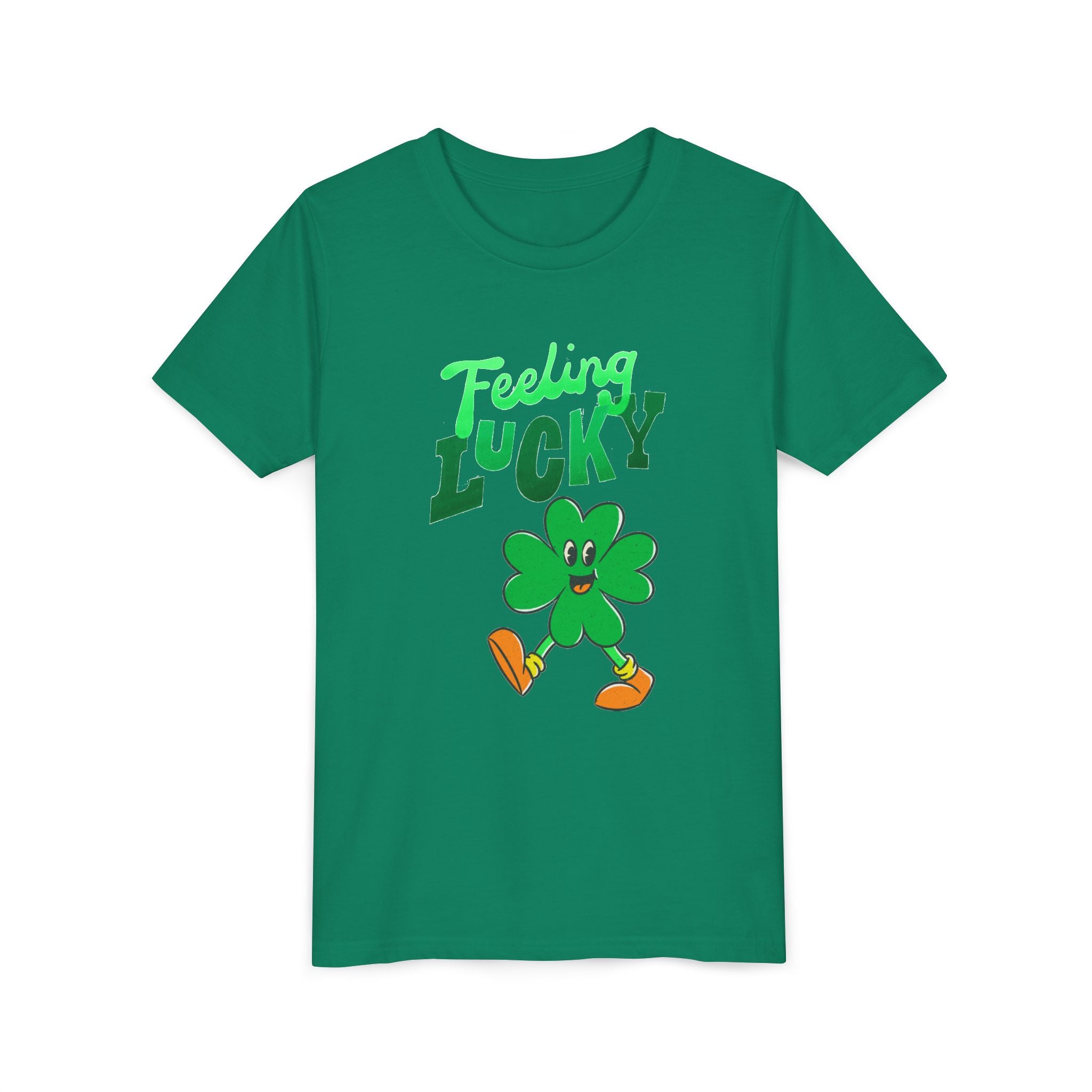 Feeling Lucky Youth Tee – Kids St. Patrick’s Day Shamrock Shirt