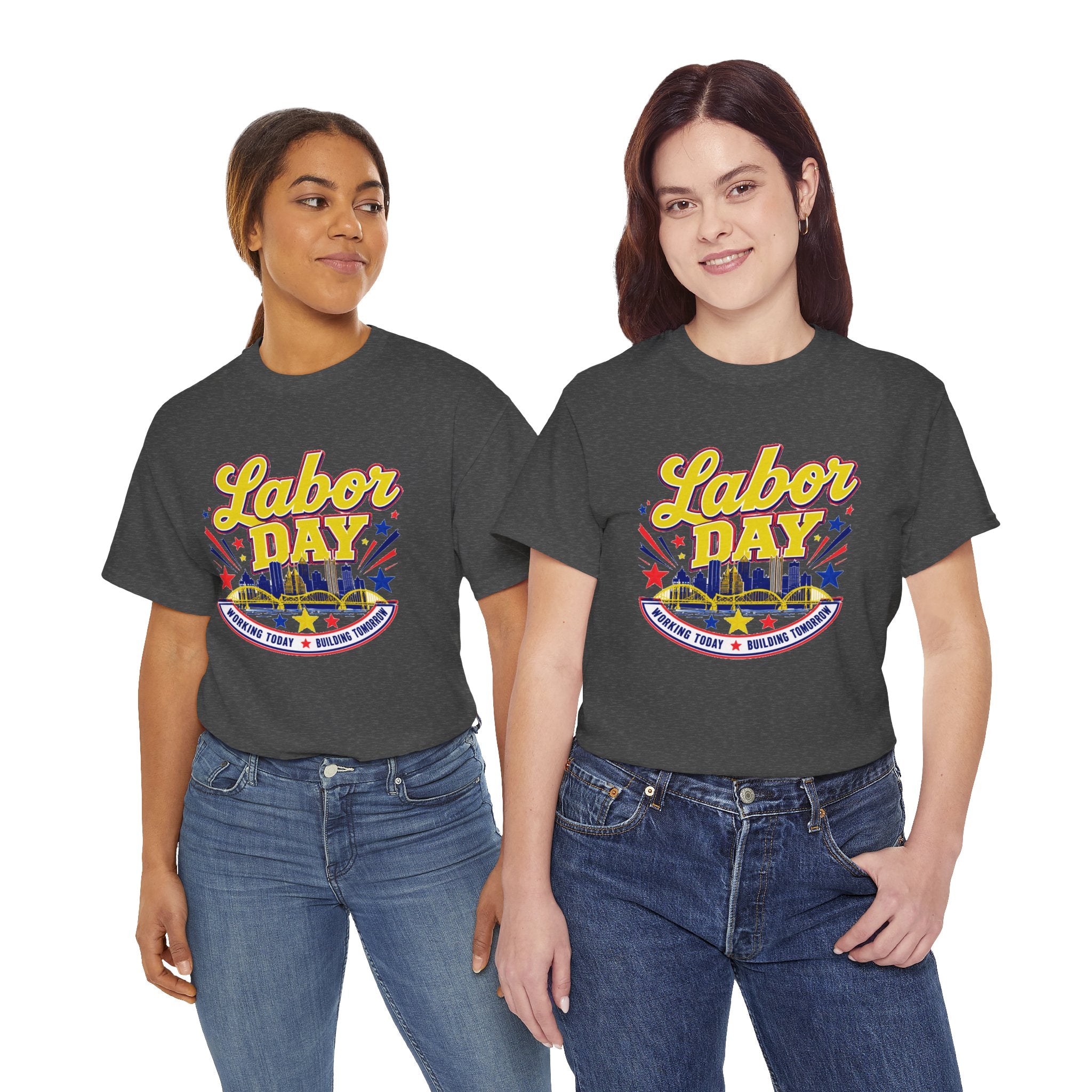 Labor Day Skyline T‑Shirt — Retro Stars & Stripes Celebration Tee