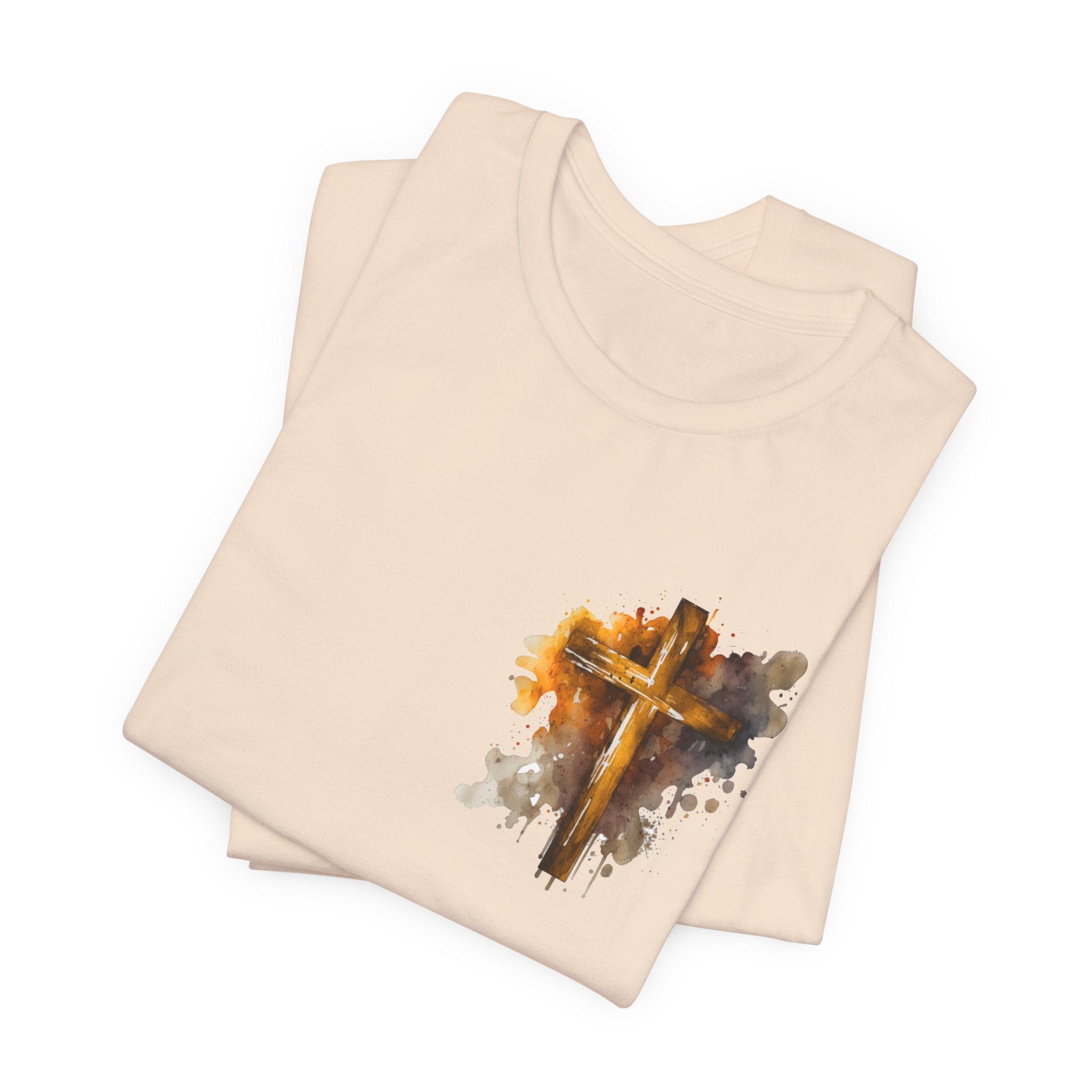 Christian Cross T-Shirt, Watercolor Faith Tee, Religious Shirt, Minimalist Christian Gift, Unisex Graphic Tee