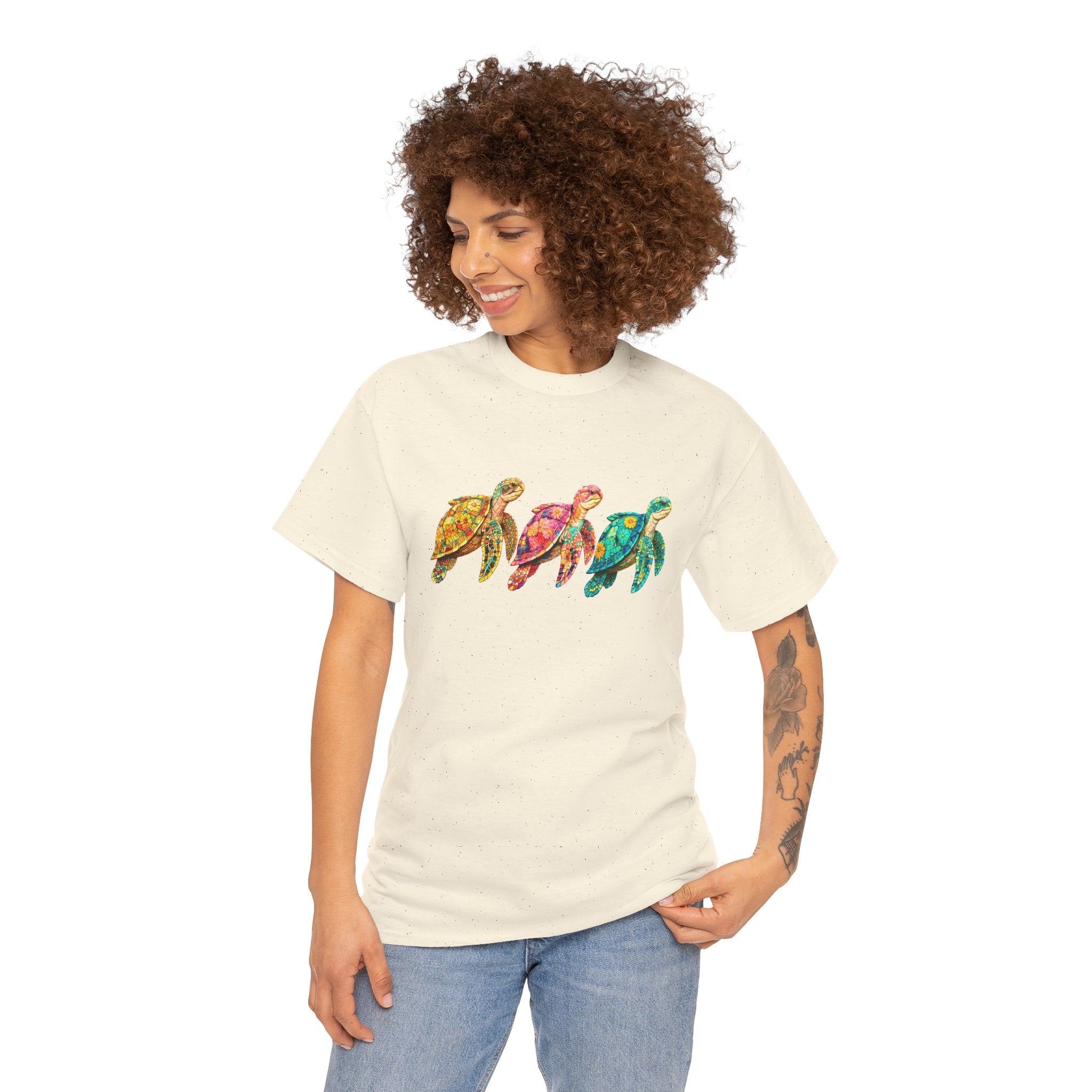 Sea Turtle T-Shirt, Colorful Sea Turtle Tee, Beach Lover Shirt, Ocean Lover Gift, Coastal Graphic Tee, Marine Life Shirt, Summer Vacation Tee