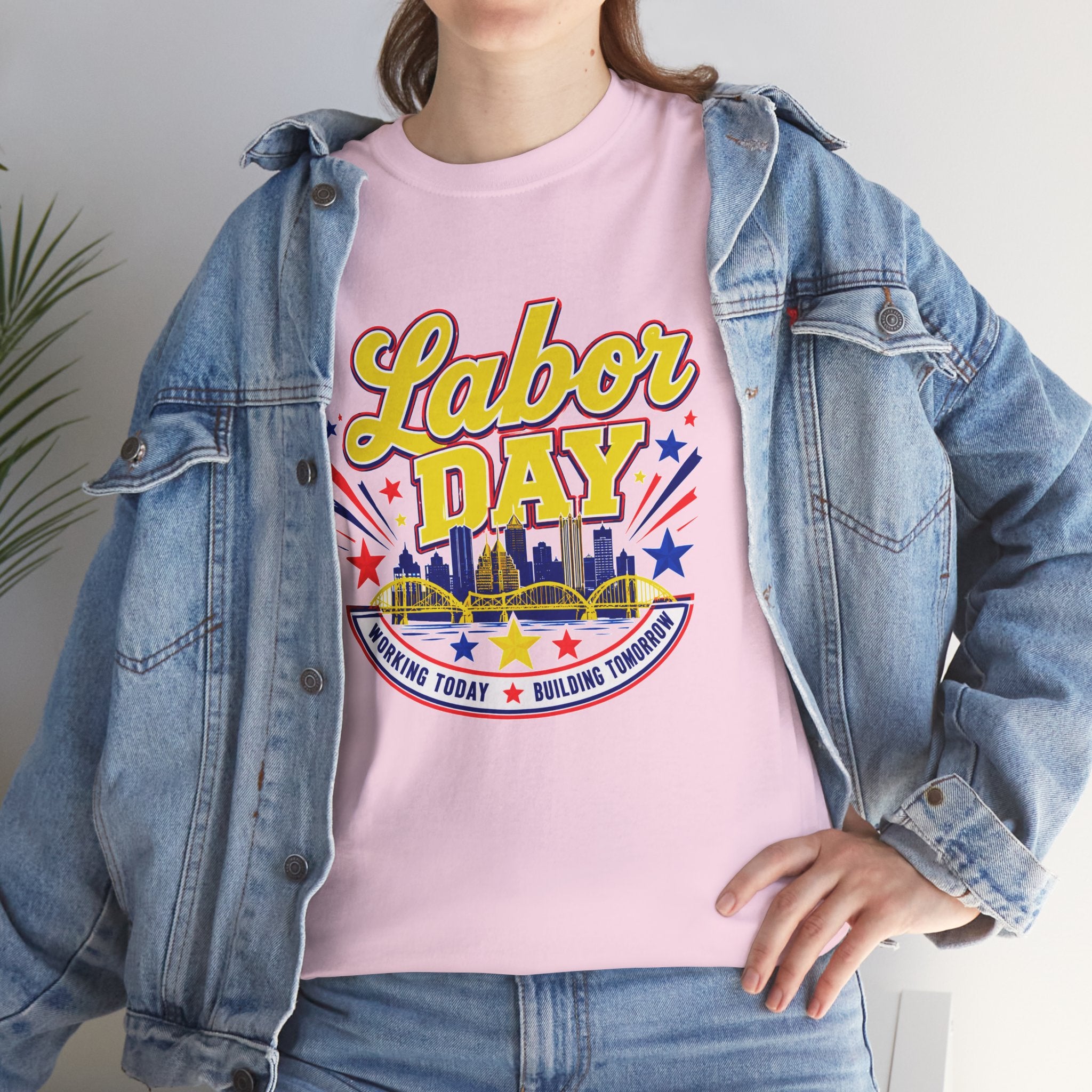 Labor Day Skyline T‑Shirt — Retro Stars & Stripes Celebration Tee