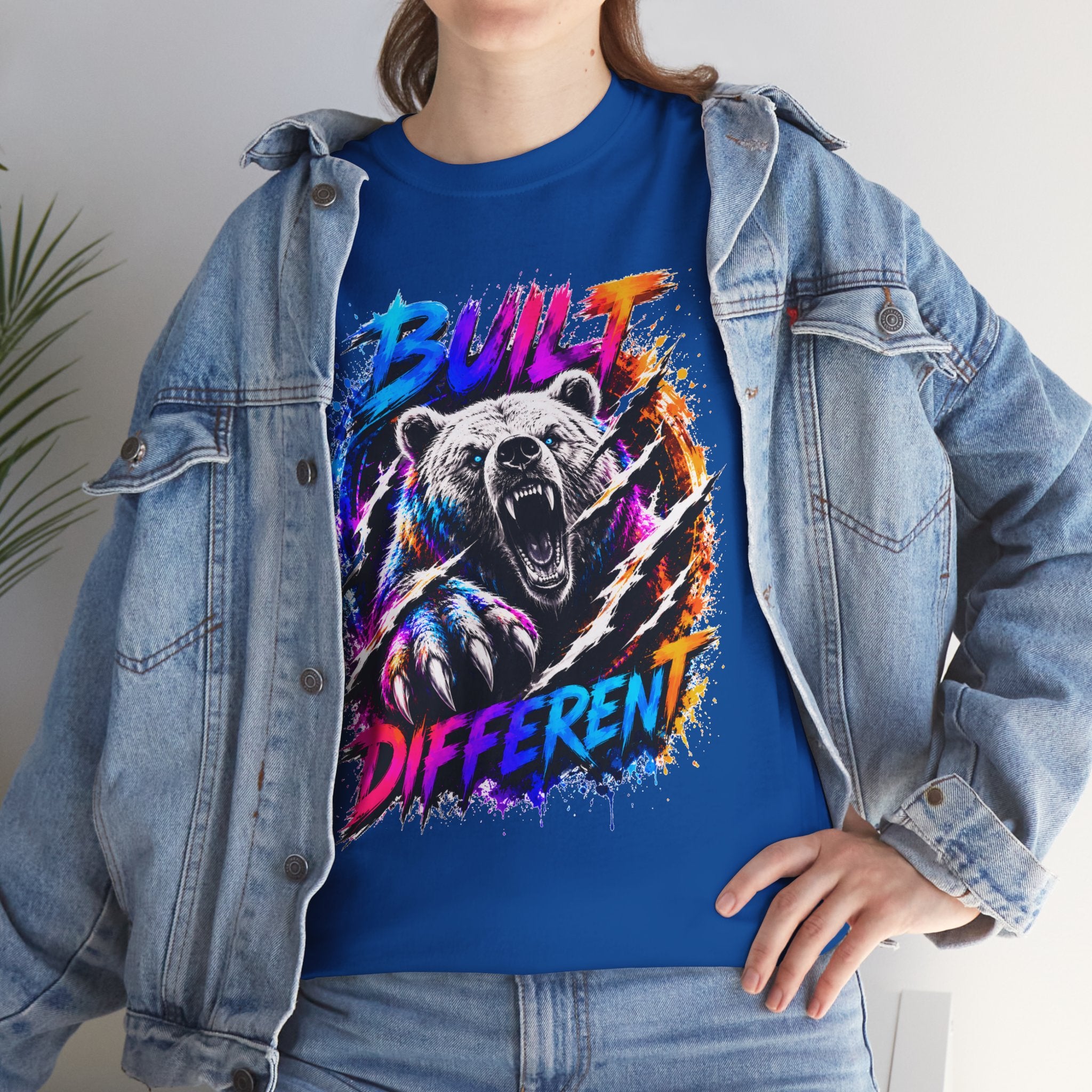 Built Different Bear T-Shirt — Bold Retro Grunge Graphic Tee