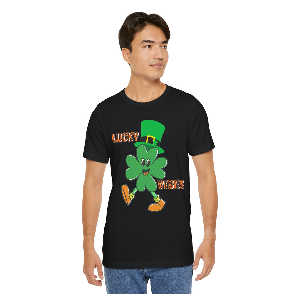 Lucky Vibes Saint Patrick's Day T-Shirt — Walking Shamrock Graphic Tee
