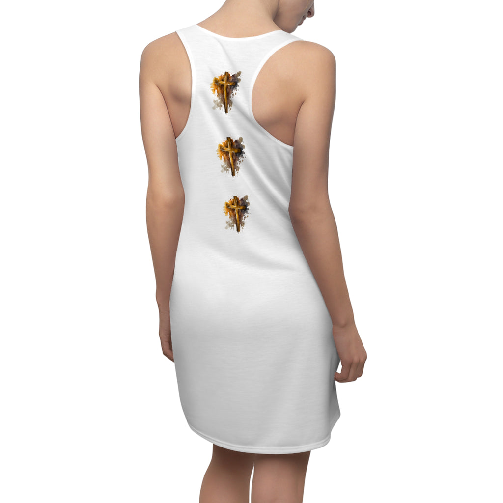 Faith Over Fear Racerback Dress — Christian Cross Graphic Dress
