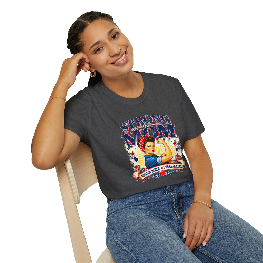 Strong Mom T-Shirt | Retro Vintage Mom Shirt | Empowered Mother Graphic Tee | Gift for Mom | Inspirational Women's T-Shirt