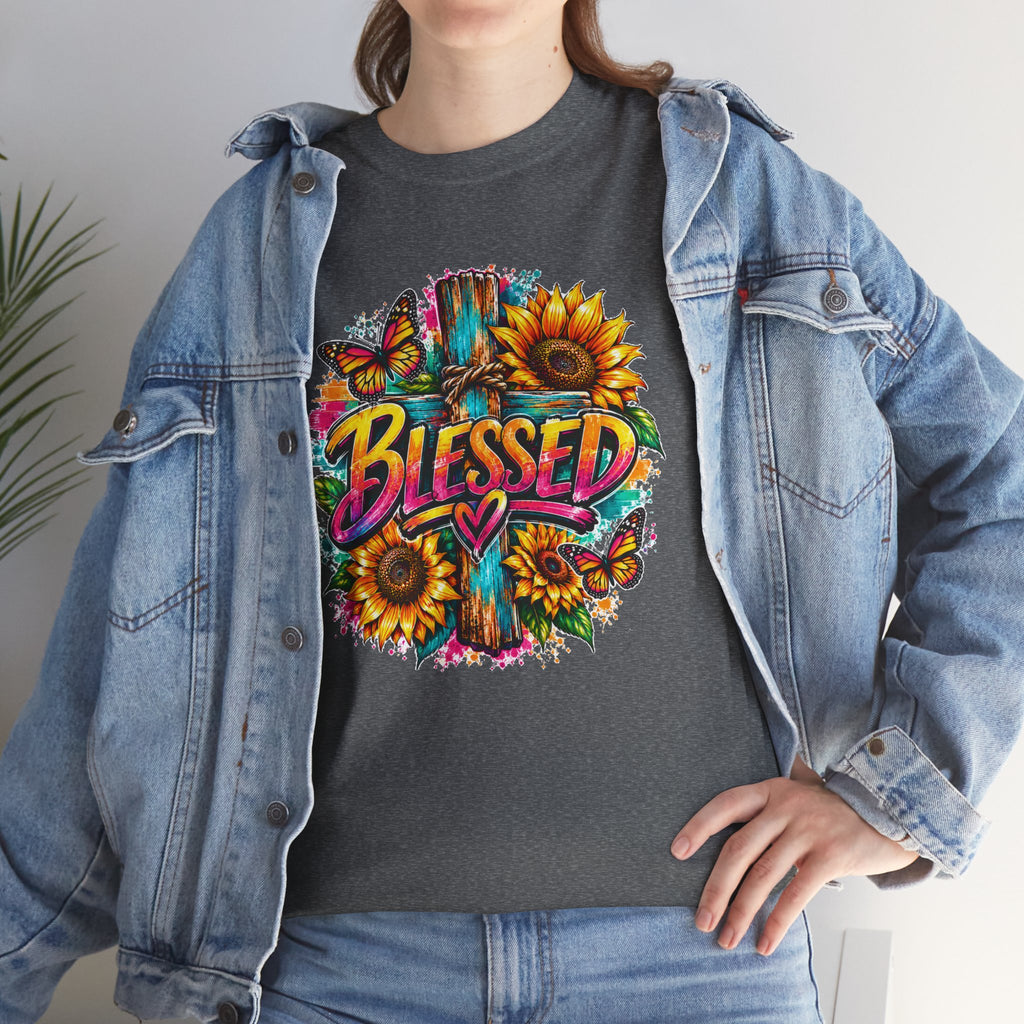 Blessed Christian T-Shirt, Faith Hope Love Tee, Jesus Cross Shirt, Religious Graphic Tee, Christian Gift, Unisex Shirt