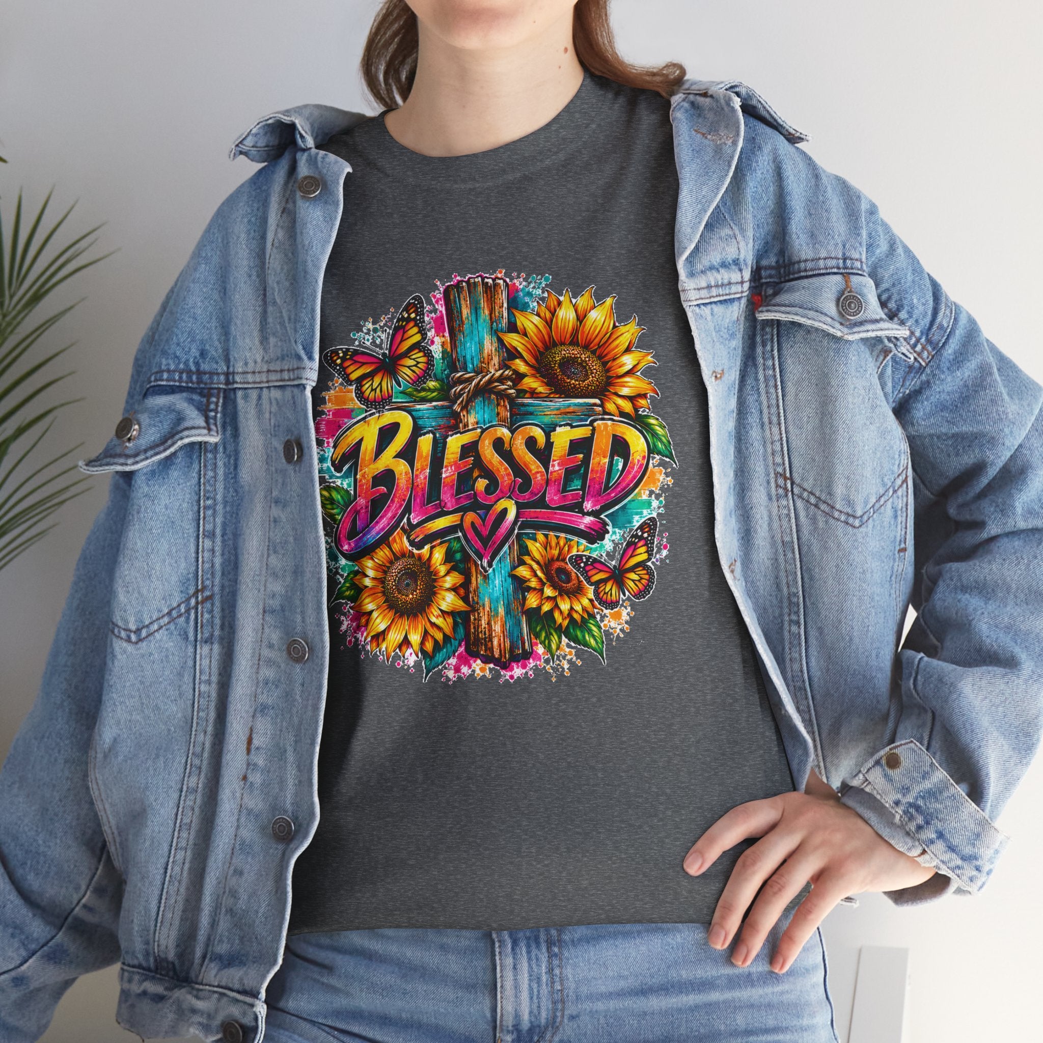 Blessed Christian T-Shirt, Faith Hope Love Tee, Jesus Cross Shirt, Religious Graphic Tee, Christian Gift, Unisex Shirt