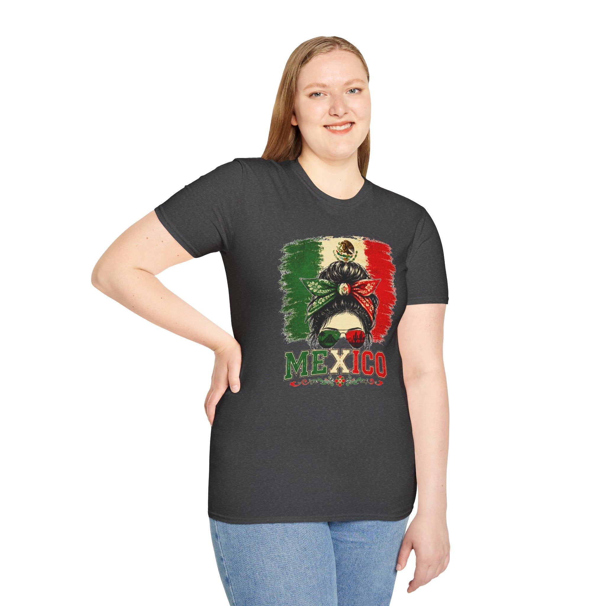 Mexico Messy Bun T-Shirt, Mexican Pride Shirt, Mexico Flag Graphic Tee, Cinco De Mayo Shirt, Latina Gift for Women