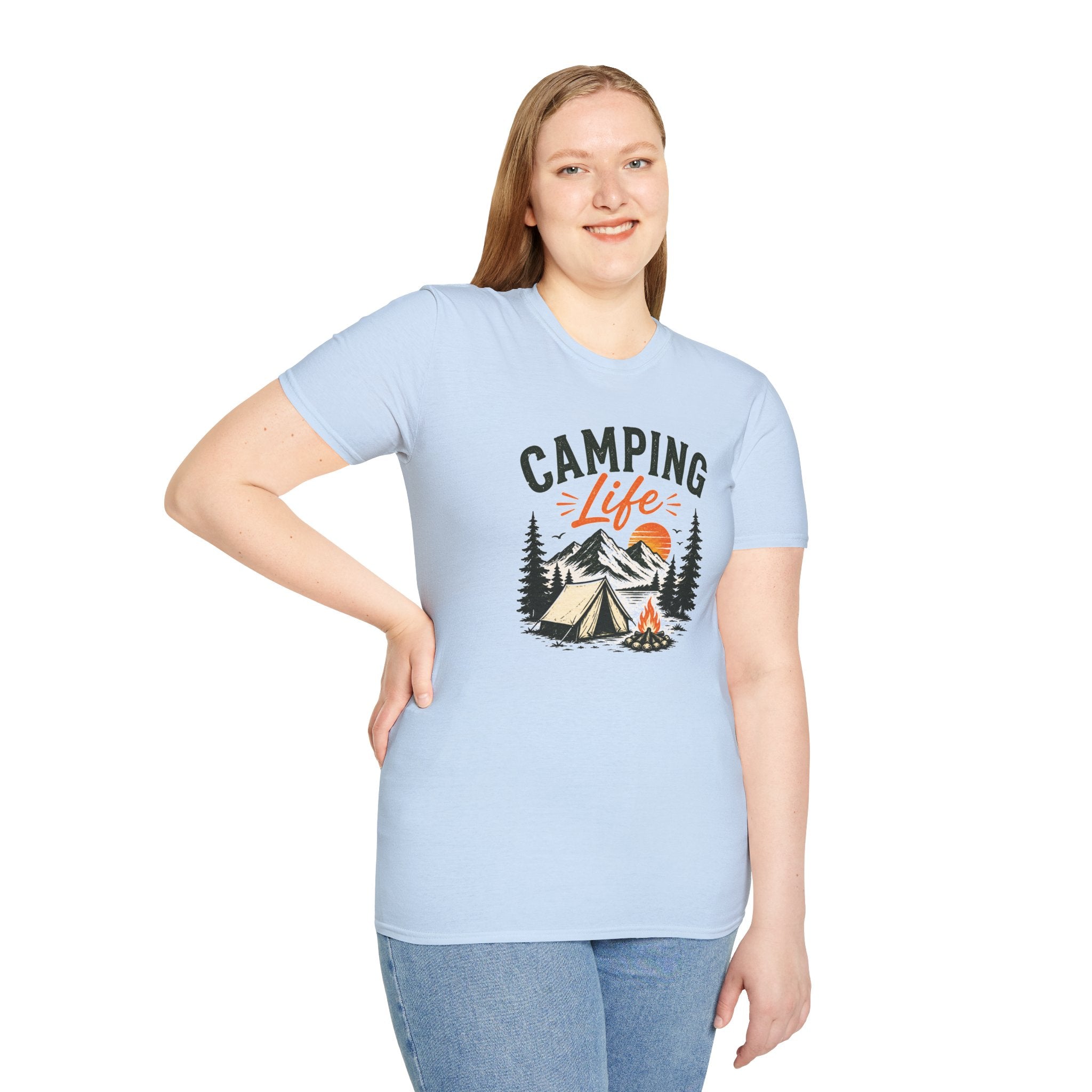 Camping Life T-Shirt — Vintage Tent & Campfire Outdoor Tee