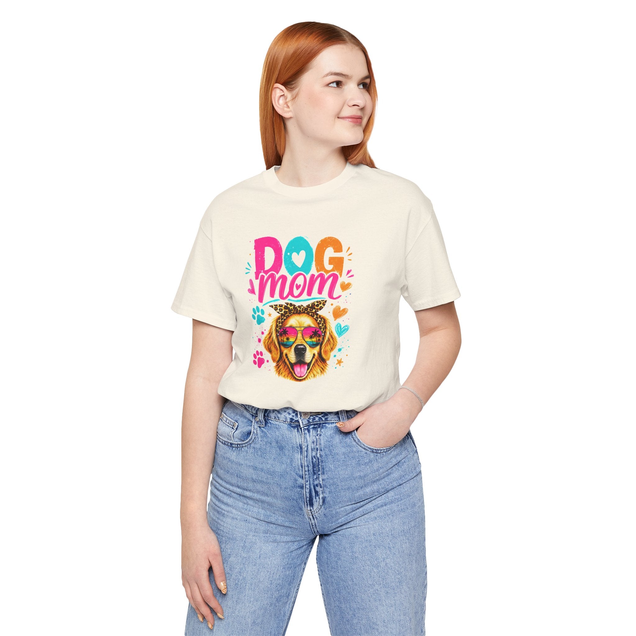 Dog Mom T-Shirt | Golden Retriever Shirt | Funny Dog Mom Gift | Colorful Retro Dog Lover Tee | Unisex Graphic T-Shirt