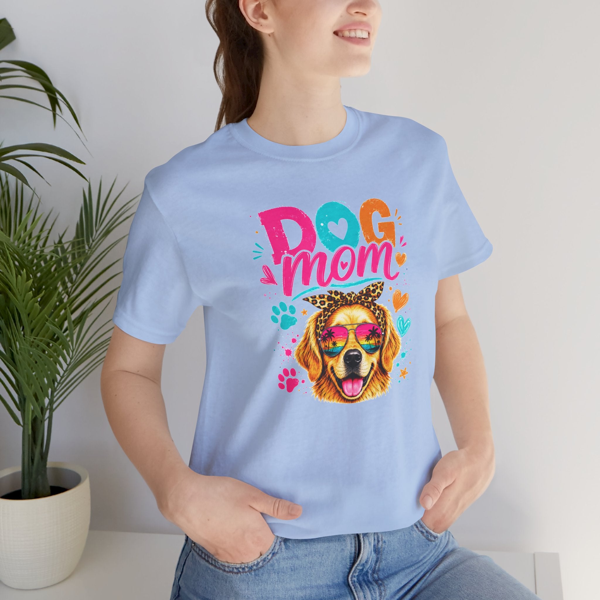 Dog Mom T-Shirt | Golden Retriever Shirt | Funny Dog Mom Gift | Colorful Retro Dog Lover Tee | Unisex Graphic T-Shirt