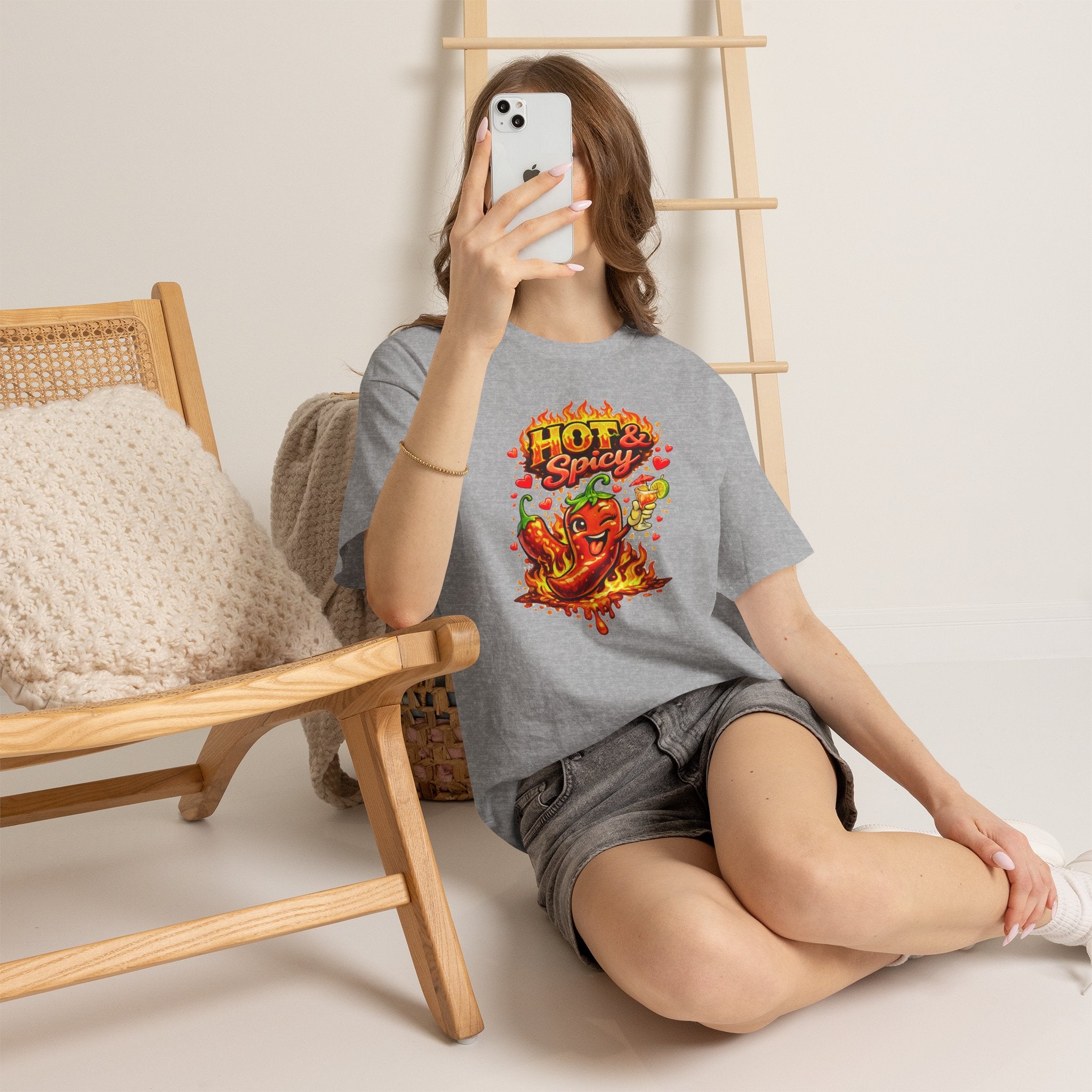 Hot & Spicy Pepper Shirt, Funny Chili Graphic Tee, Cute Food Lover T-Shirt, Spicy Gift