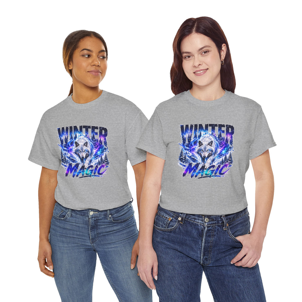 Wolf T Shirt, Winter Wolf Shirt, Wolf Lover Gift, Snowy Wolf Tee, Winter Magic Shirt, Wildlife Graphic Tee, Unisex Wolf Shirt