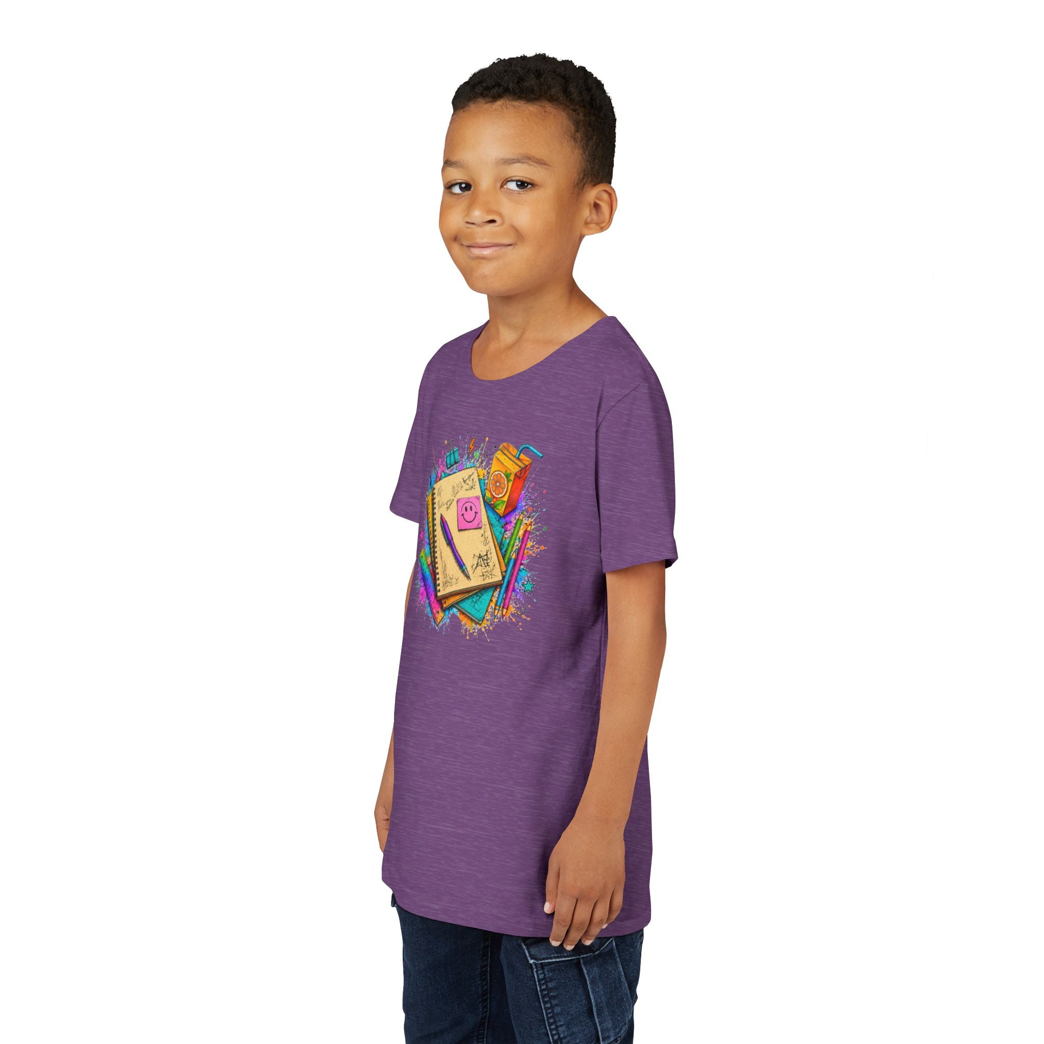 Kids Back to School T‑Shirt — Colorful Notebooks & Pencil Design