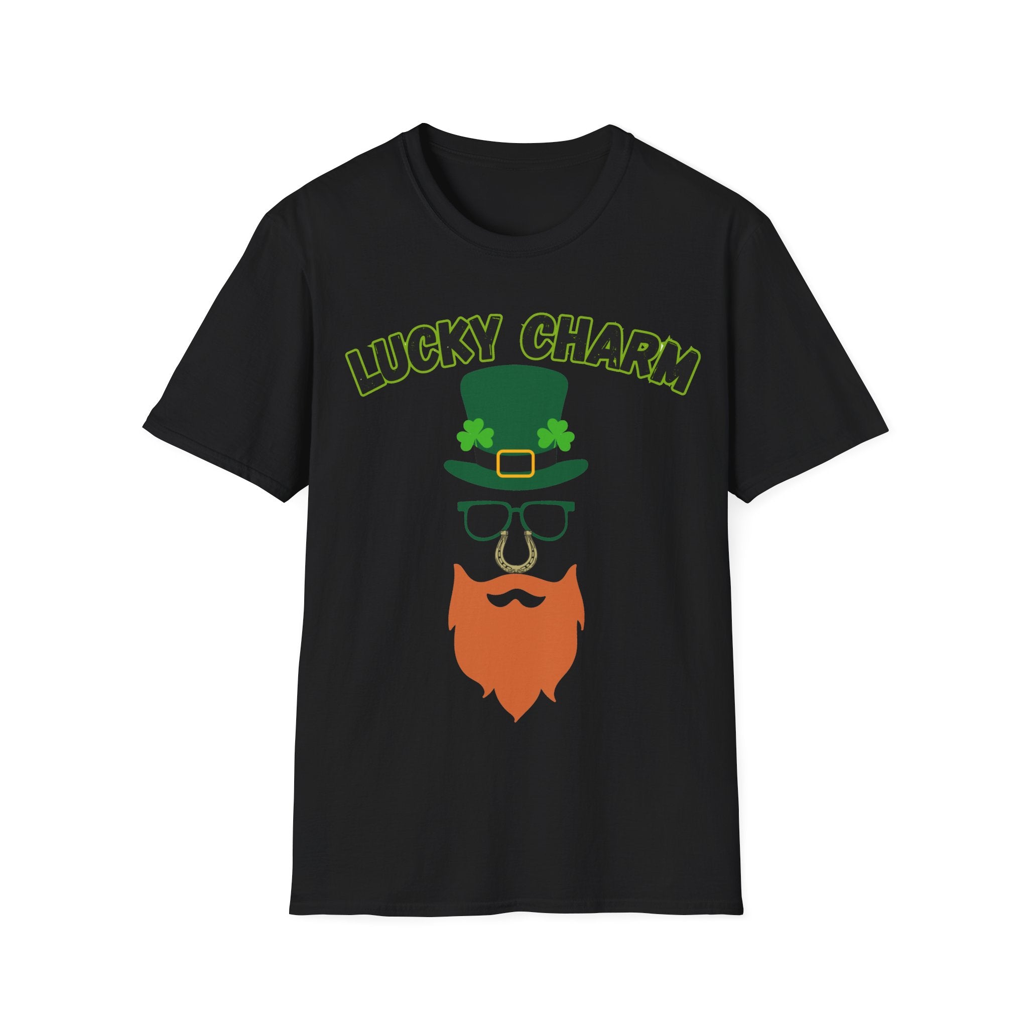 Lucky Charm St. Patrick’s Day T-Shirt — Leprechaun Hat & Beard Graphic