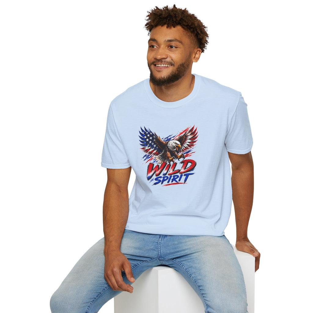 American Eagle T Shirt, Patriotic Eagle Shirt, Wild Spirit Tee, USA Flag Shirt, Fourth of July Shirt, Unisex Graphic Tee