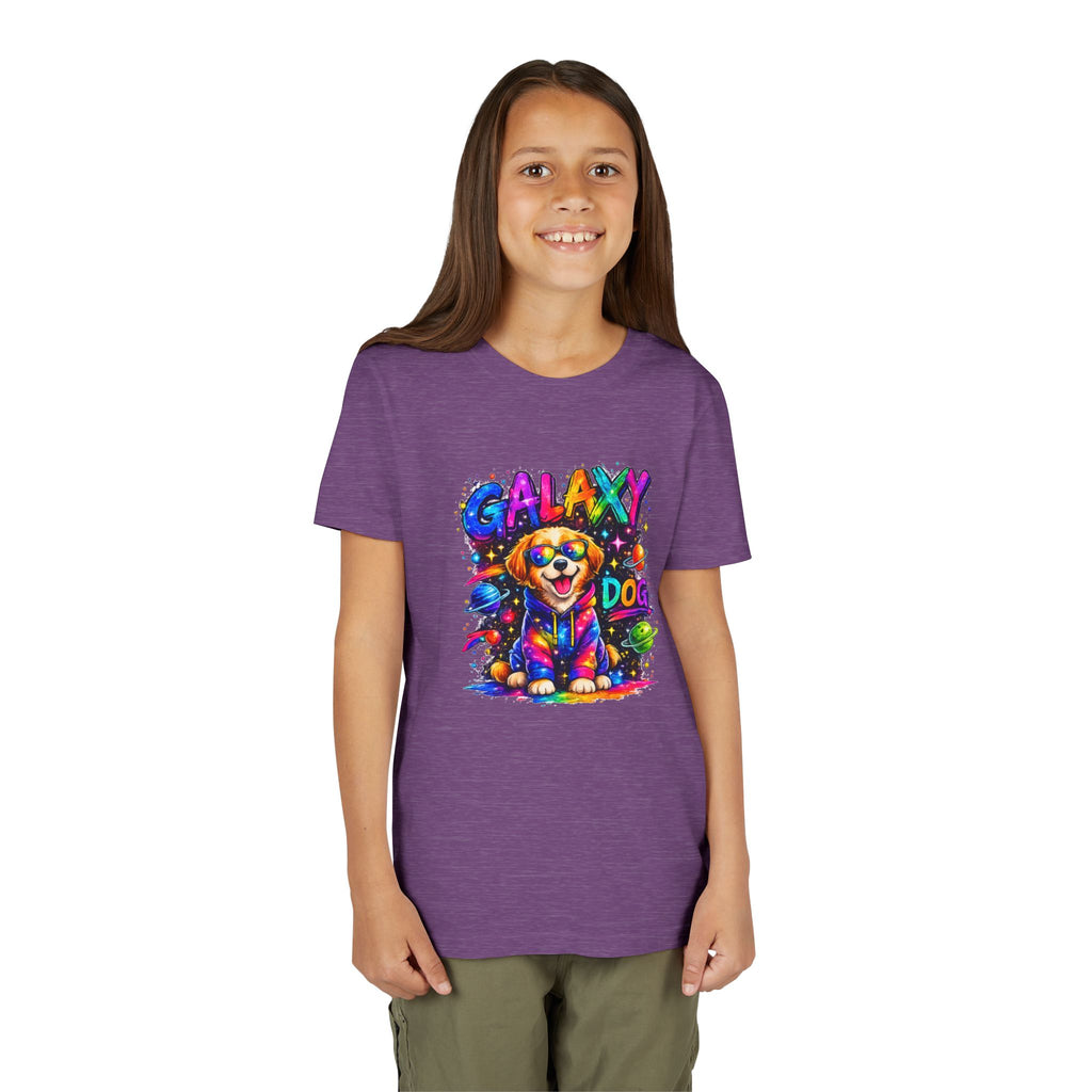 Galaxy Dog Youth Shirt, Space Puppy Kids T-Shirt, Colorful Dog Tee for Boys Girls, Rainbow Galaxy Dog Graphic Tee, Cute Gift for Dog Lovers