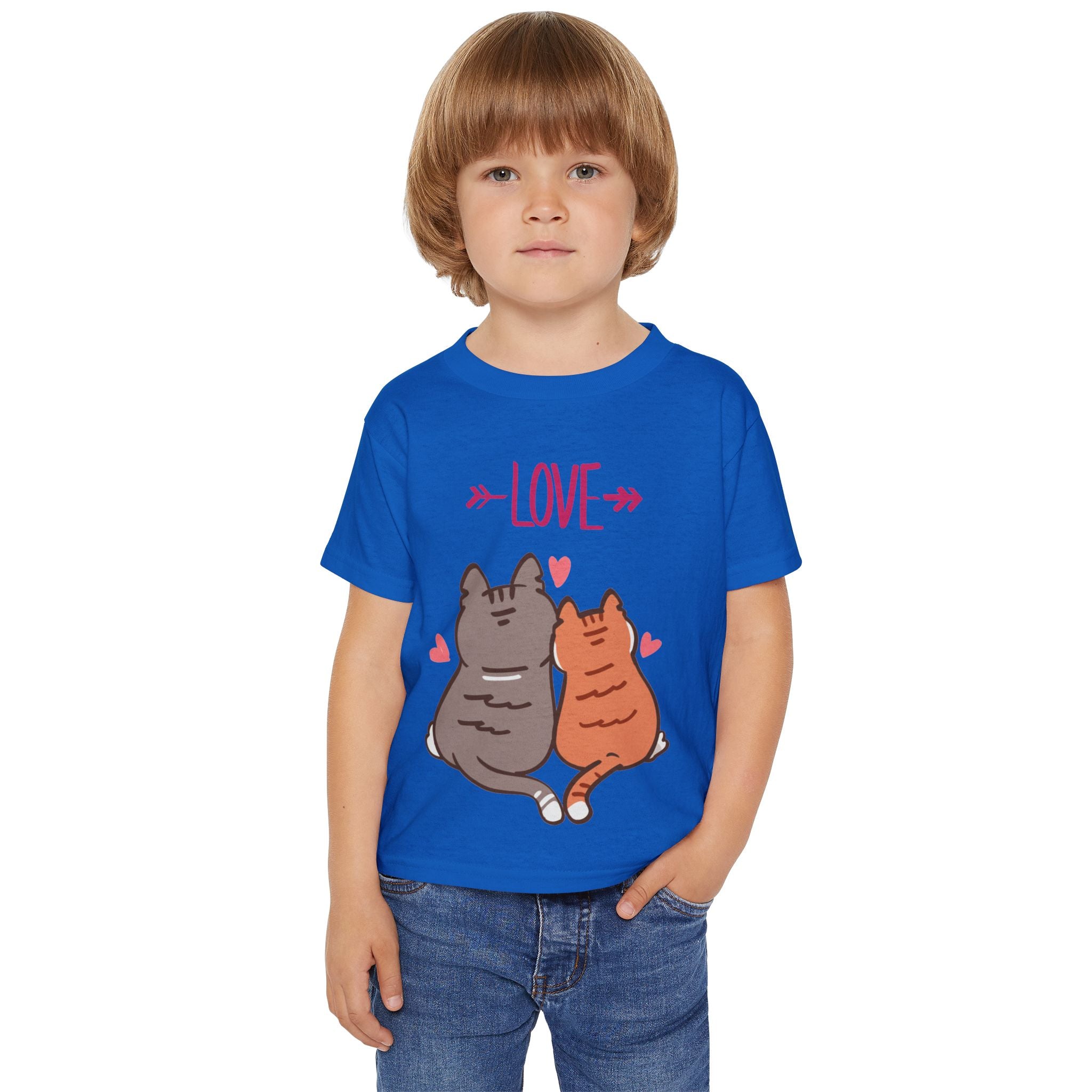 Cute Toddler Cat Shirt, Kids Valentine Shirt, Love Cats T-Shirt for Boys Girls, Matching Siblings Outfit, Kids Cute Animal Tee, Gift for Kids