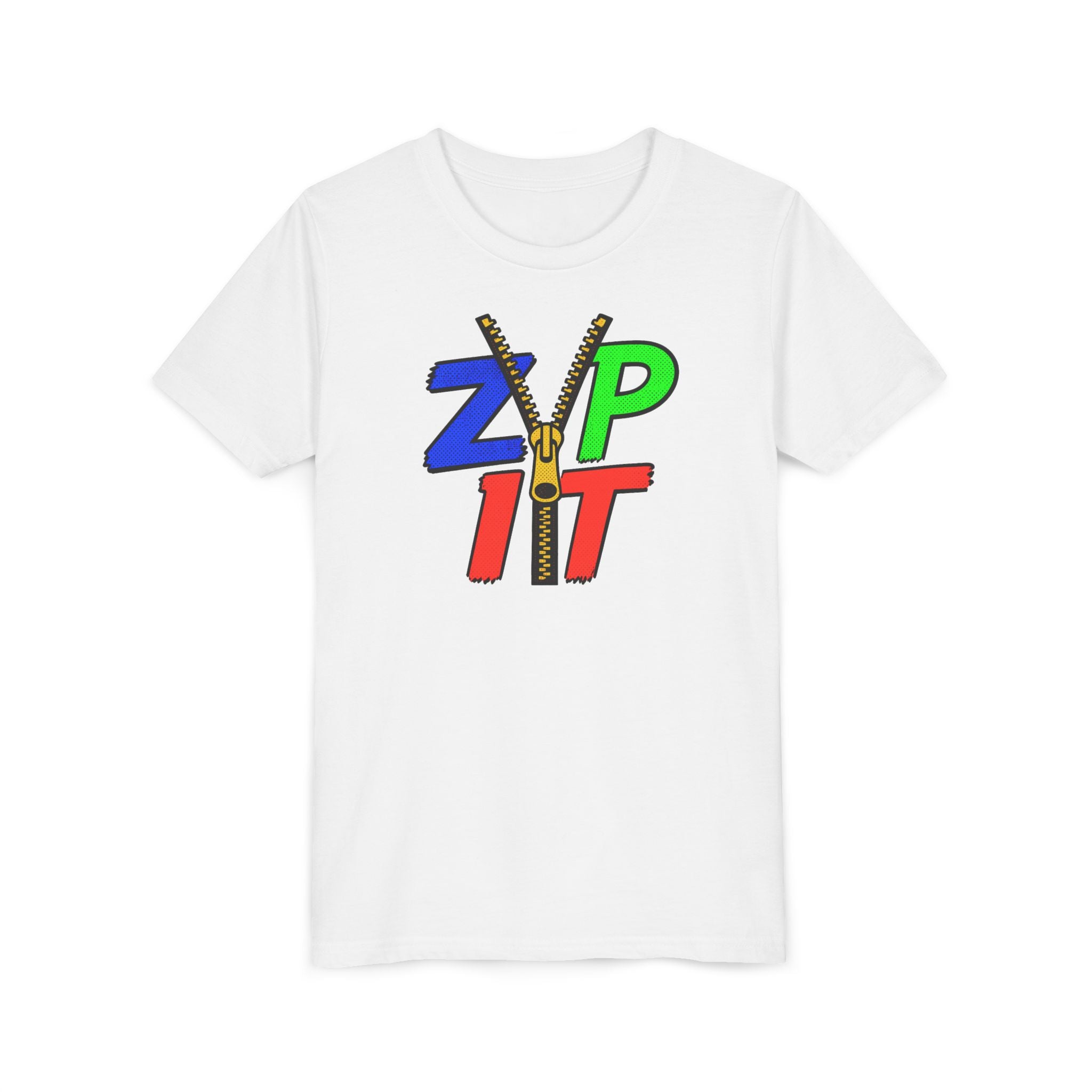 Youth Tee - "Zip It" Colorful Zipper Graphic