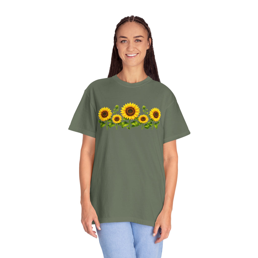 Sunflower Shirt for Women, Sunflower T-Shirt, Floral Graphic Tee, Botanical Shirt, Wildflower Tee, Comfort Colors 1717