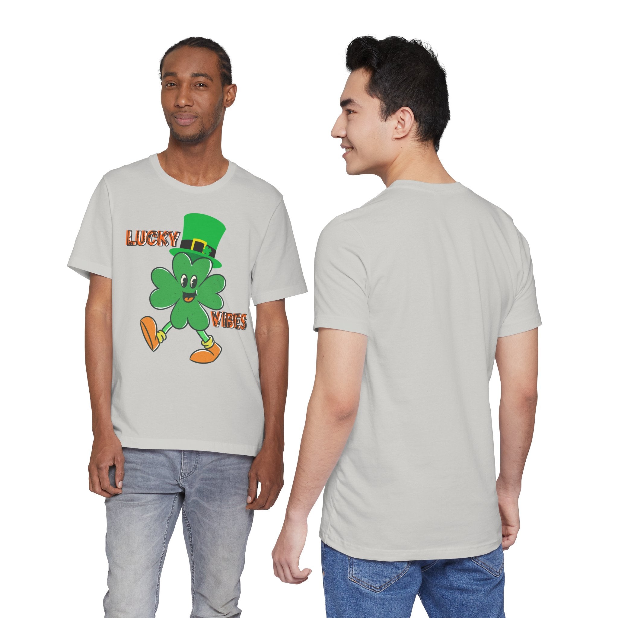 Lucky Vibes Saint Patrick's Day T-Shirt — Walking Shamrock Graphic Tee