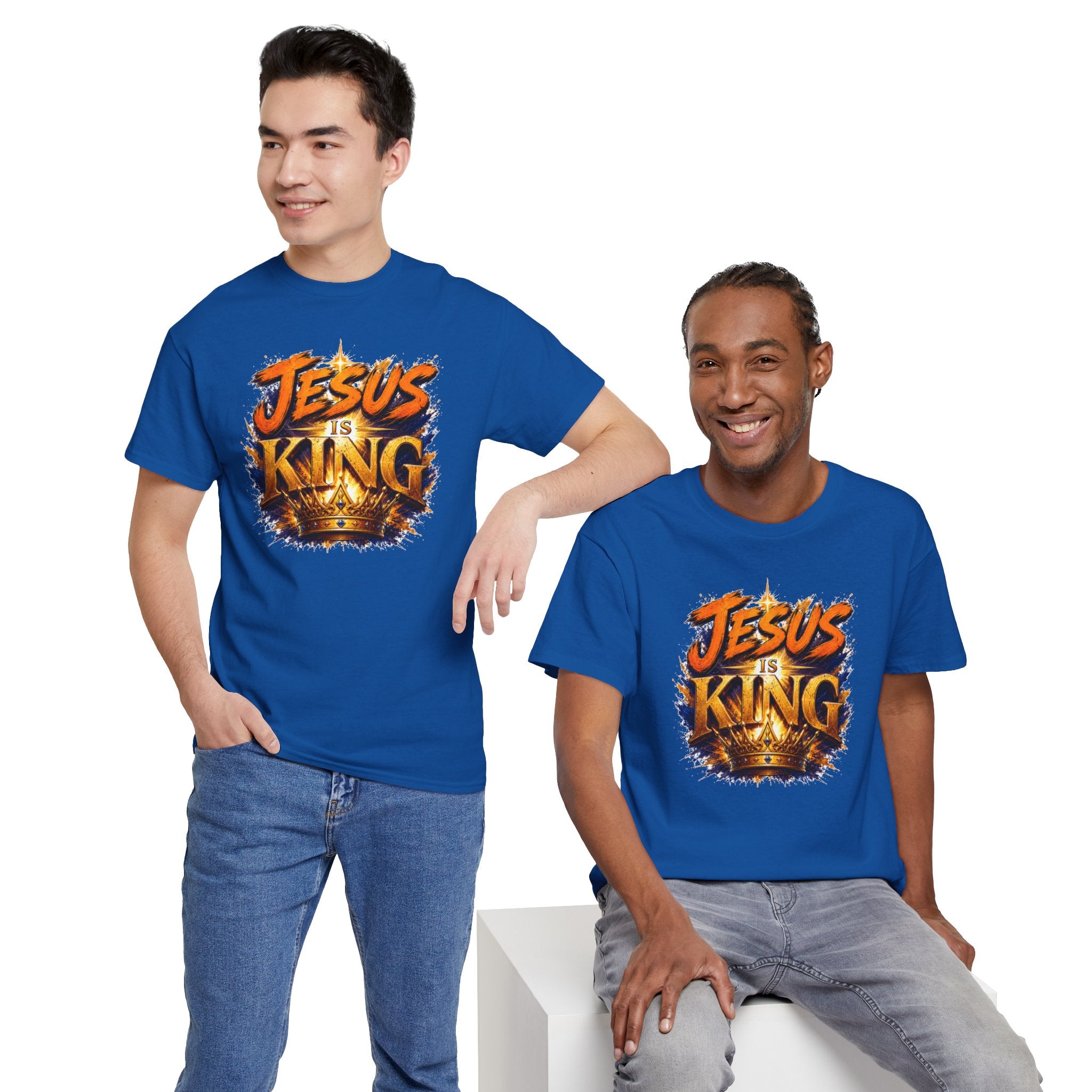 Jesus Is King Christian T-Shirt | Crown Graphic Tee | Religious Unisex Shirt | Faith Apparel | Christian Gift for Men & Women