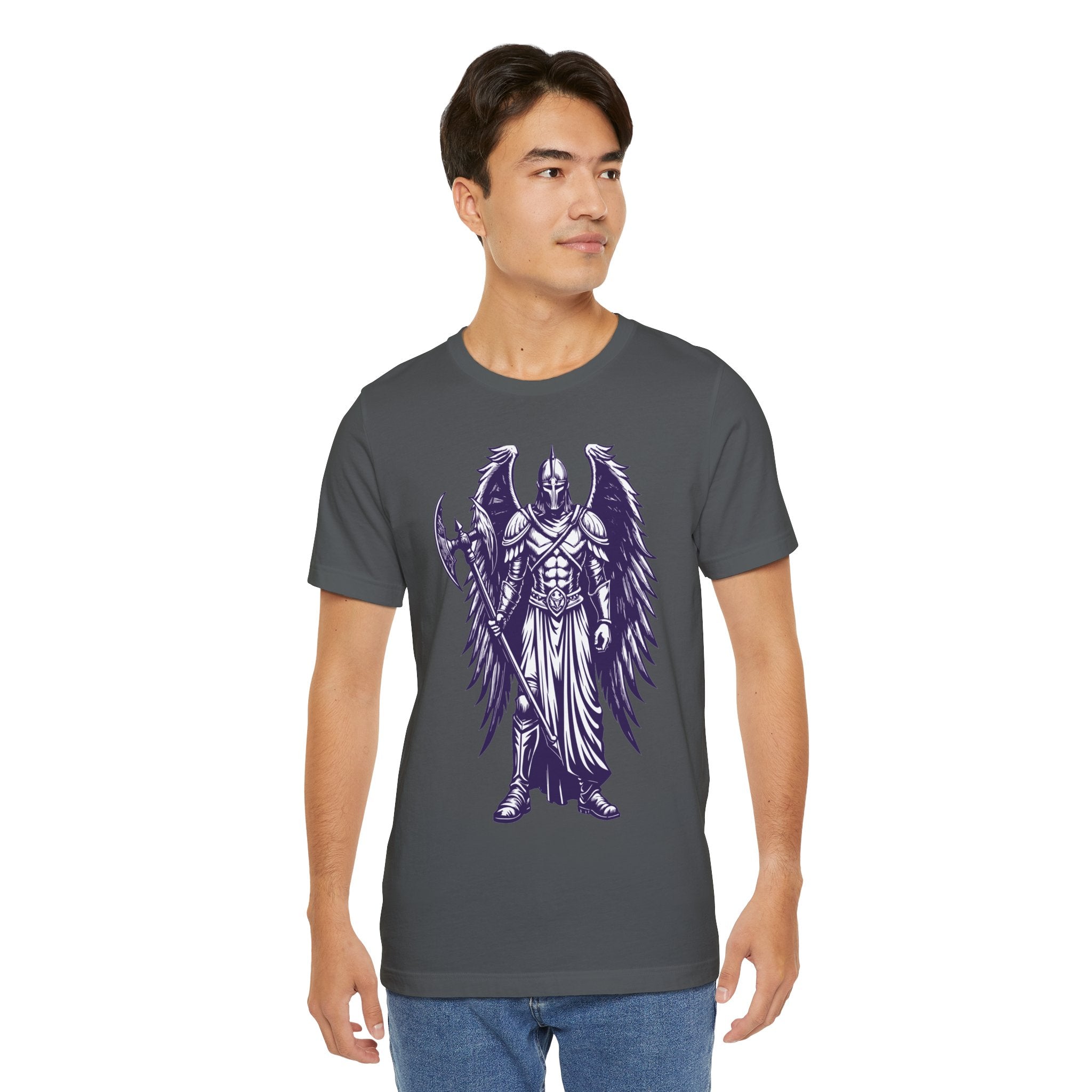 Fallen Angel Warrior T-Shirt | Gothic Fantasy Winged Knight Tee