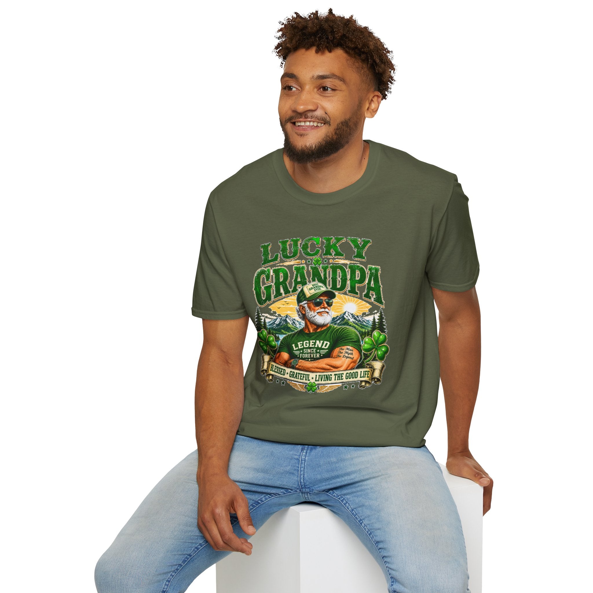 Lucky Grandpa T-Shirt | Funny Grandpa Gift | Vintage Lucky Grandfather Shirt | St. Patrick's Day Tee | Gift for Grandpa | Lucky Irish Tee