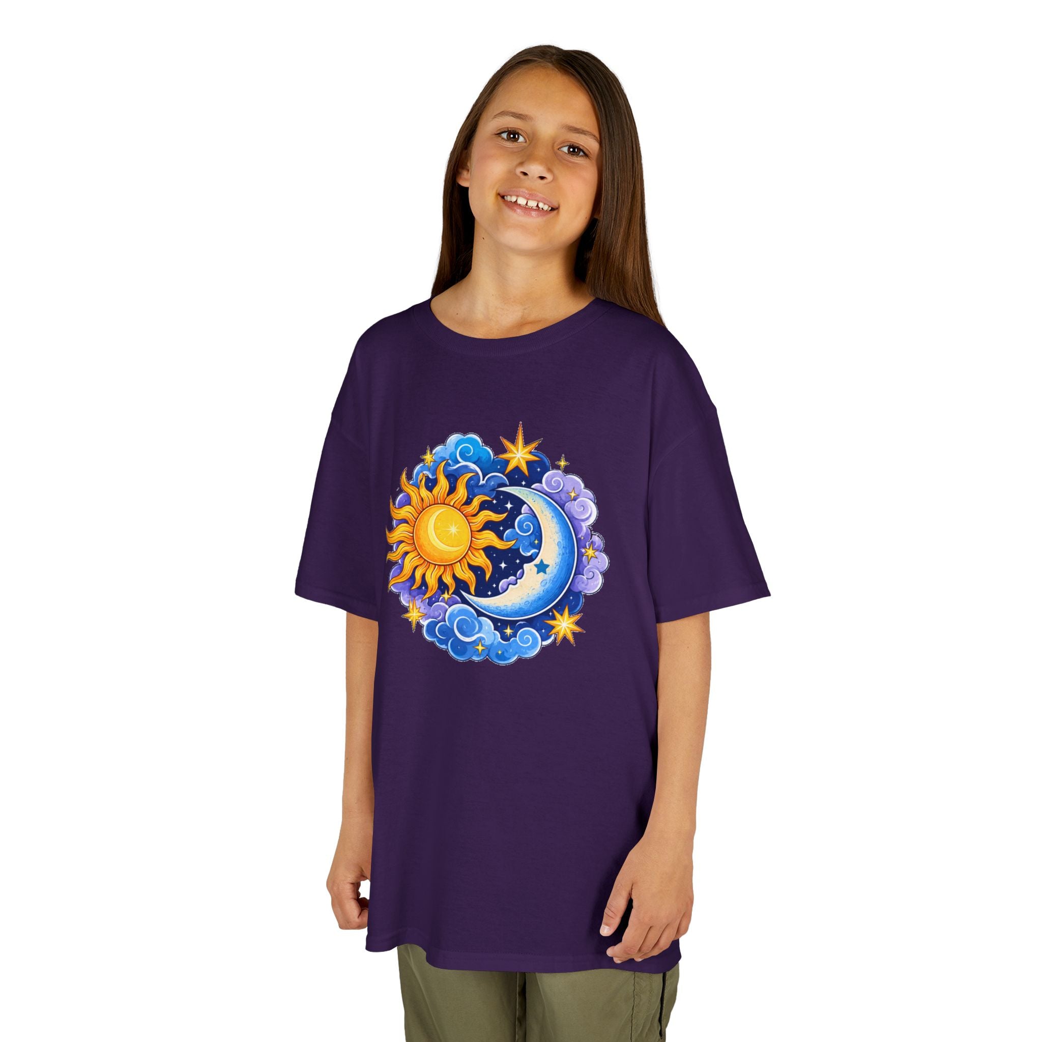 Kids Sun & Moon Graphic Tee — Colorful Celestial Design