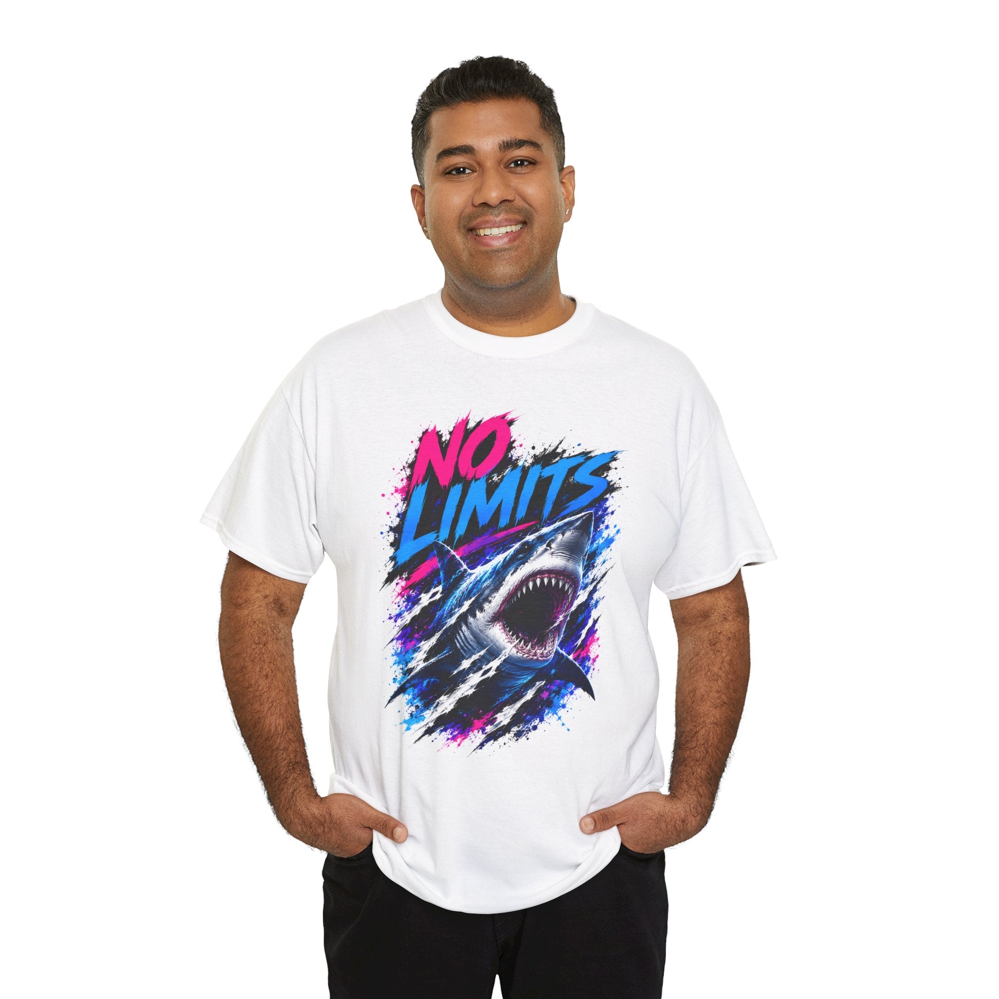 No Limits Shark T-Shirt | Great White Shark Graphic Tee | Unisex Streetwear Shirt | Ocean Lover Gift | Bold Shark Art Tee