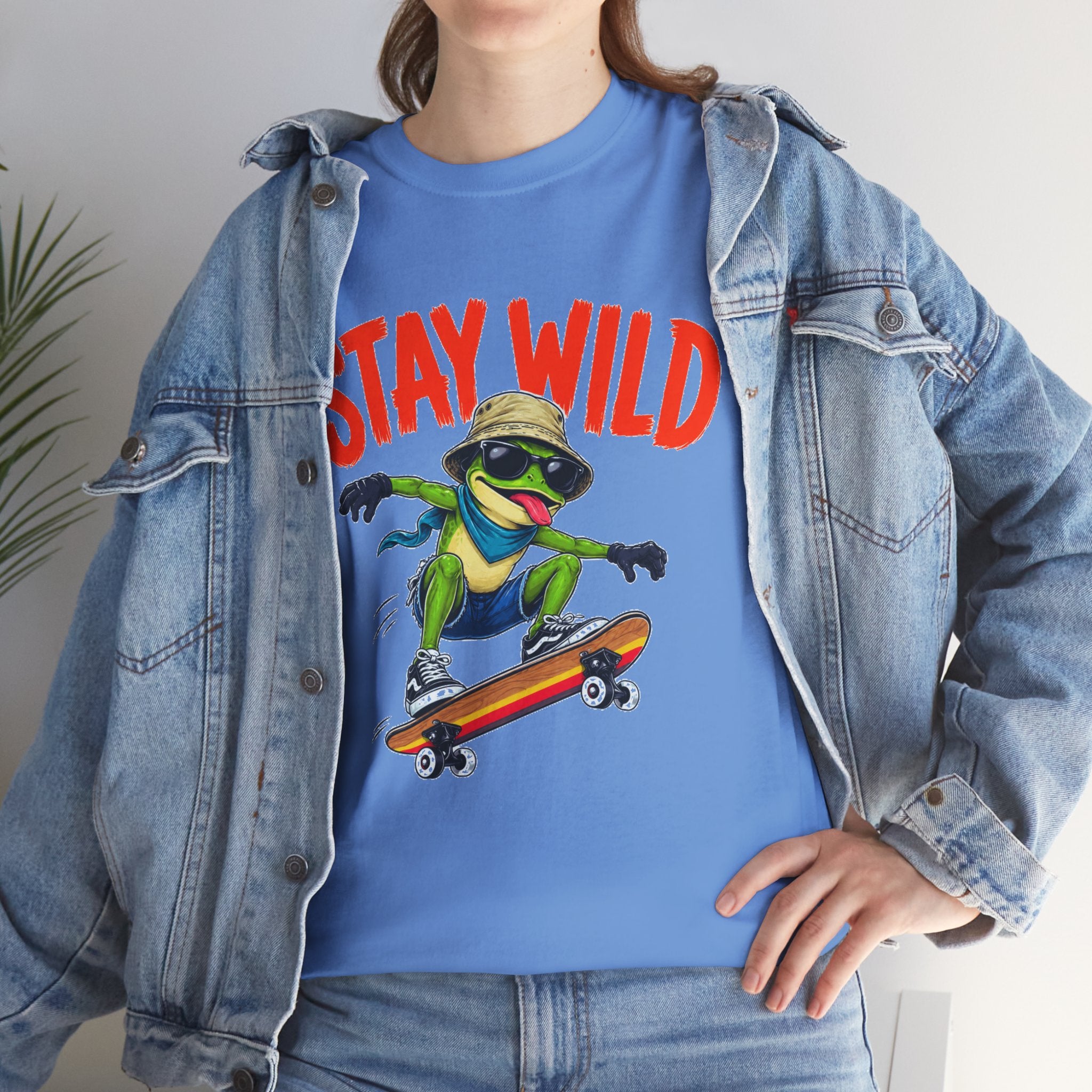 Stay Wild Frog Skateboard Shirt, Funny Frog T-Shirt, Skater Graphic Tee, Retro Frog Shirt, Cool Unisex Streetwear Tee