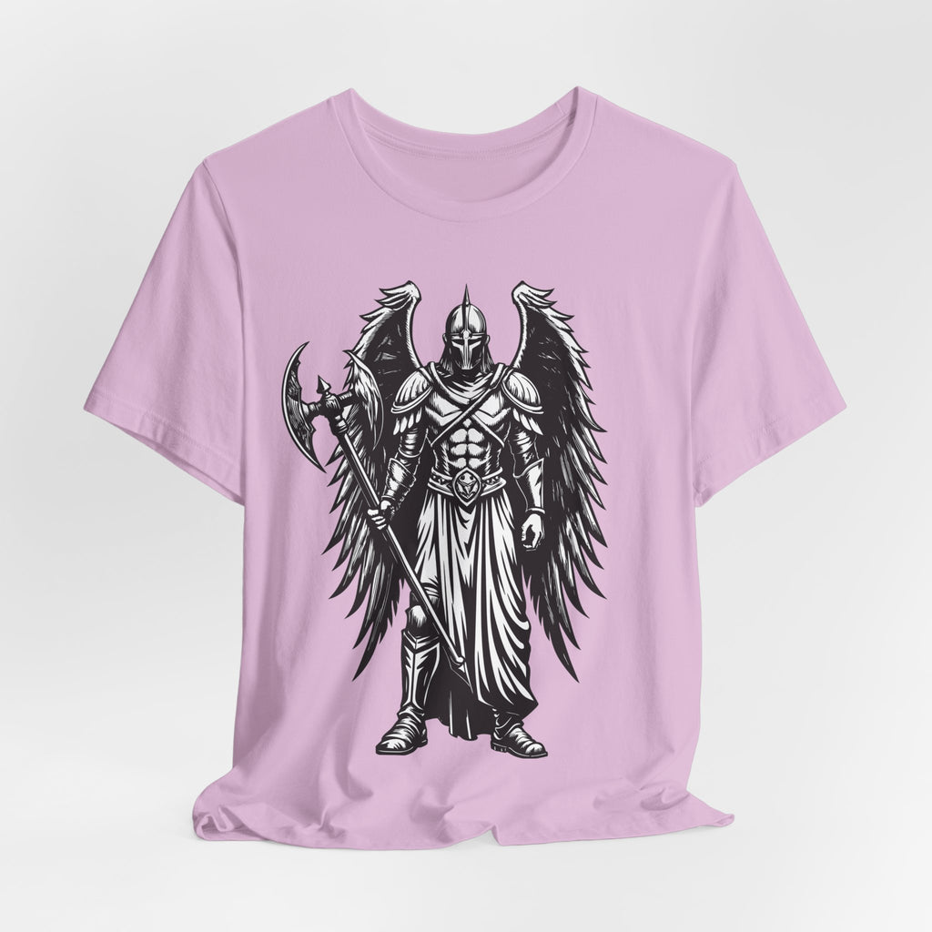 Angel of War Graphic Tee — Winged Knight Armor T-Shirt