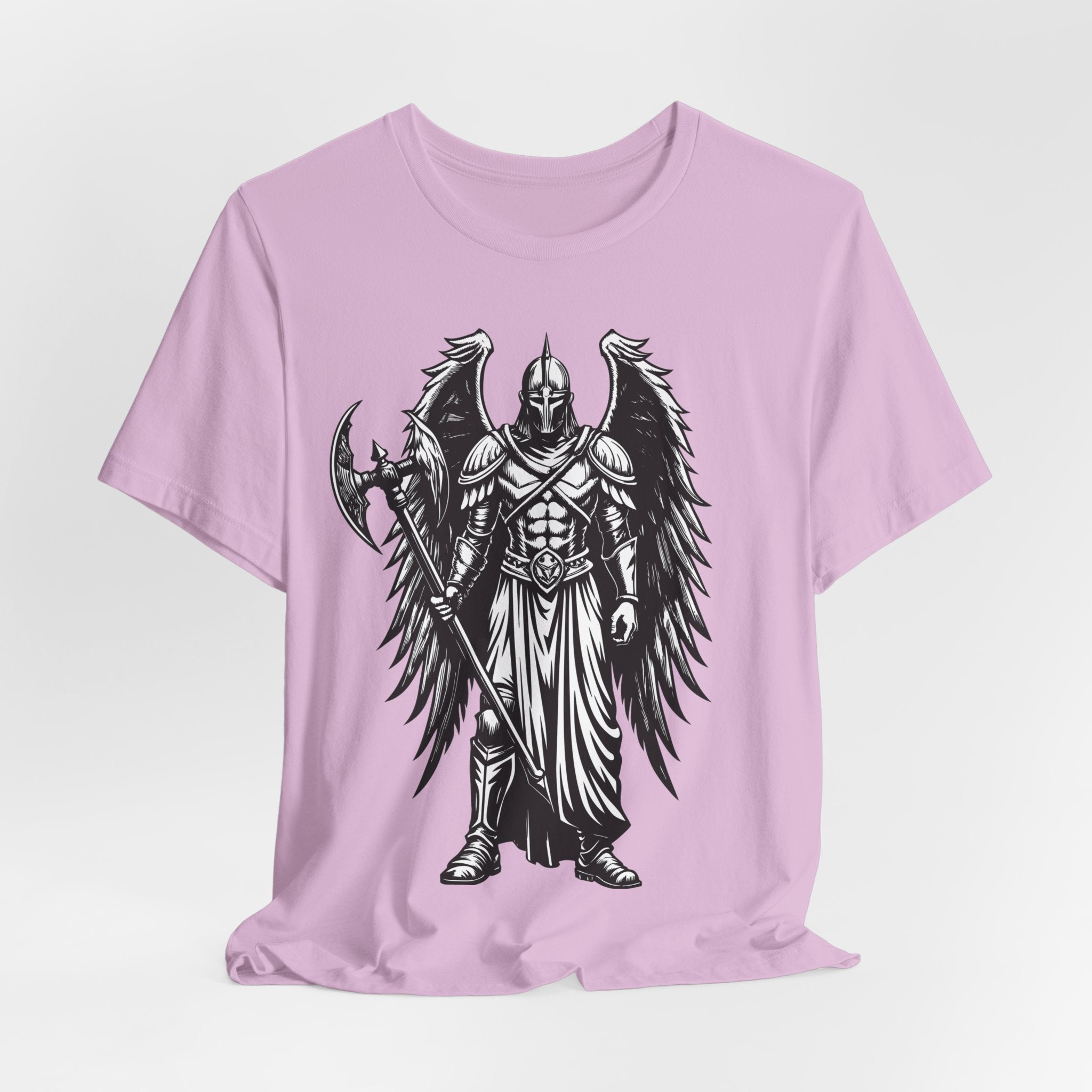Angel of War Graphic Tee — Winged Knight Armor T-Shirt