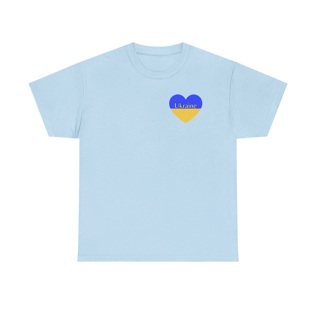 Love Ukraine T-Shirt — Heartbeat Blue & Yellow Support Tee
