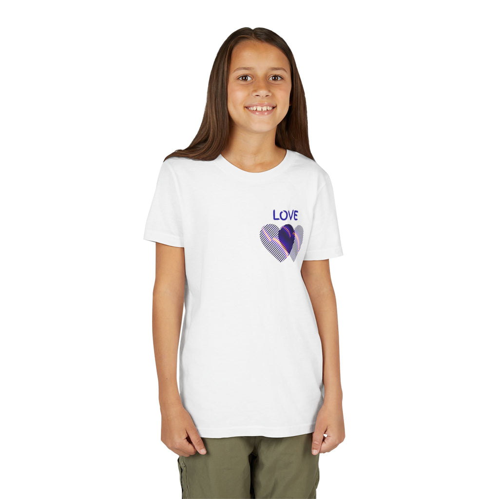 Youth Tee — Purple Heart 'LOVE' Graphic Kids T-Shirt