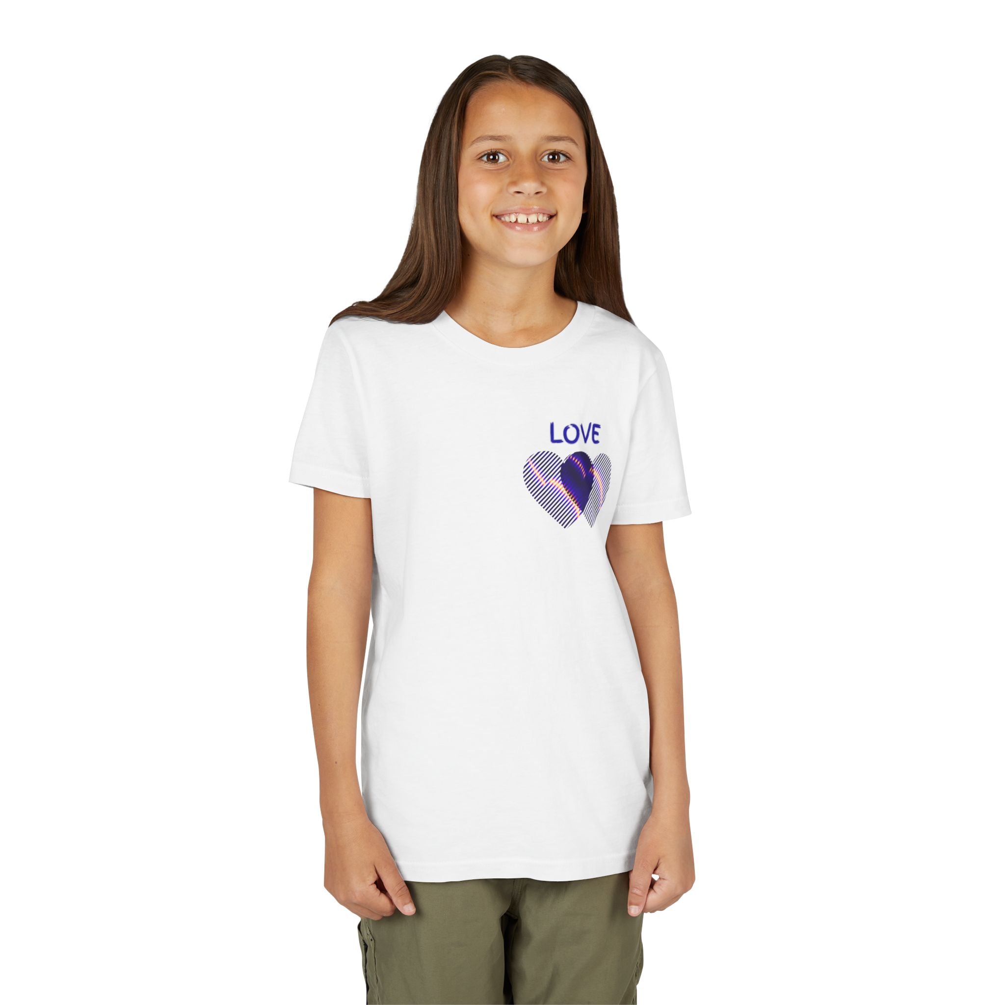 Youth Tee — Purple Heart 'LOVE' Graphic Kids T-Shirt