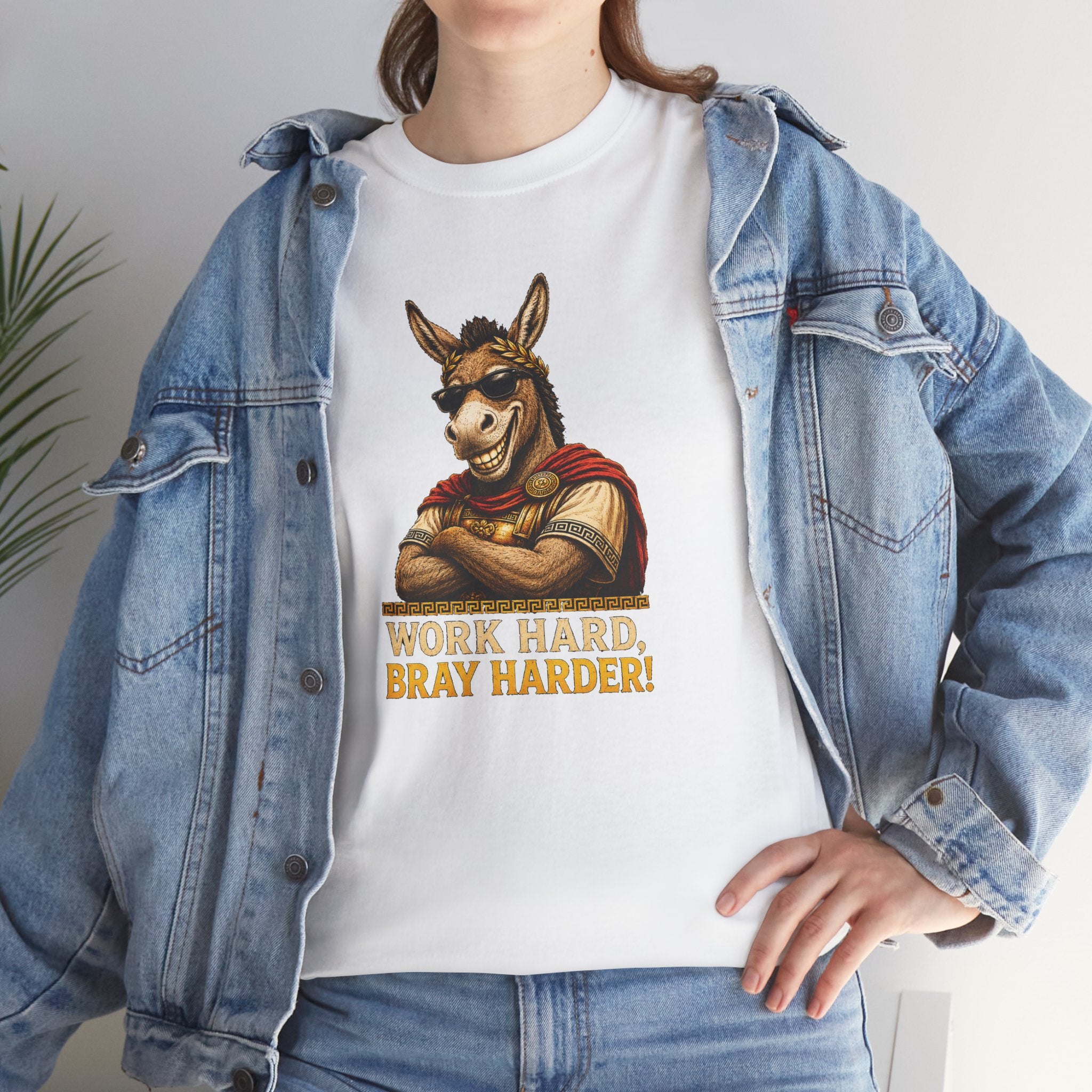 Work Hard Bray Harder T‑Shirt — Funny Donkey Motivational Tee