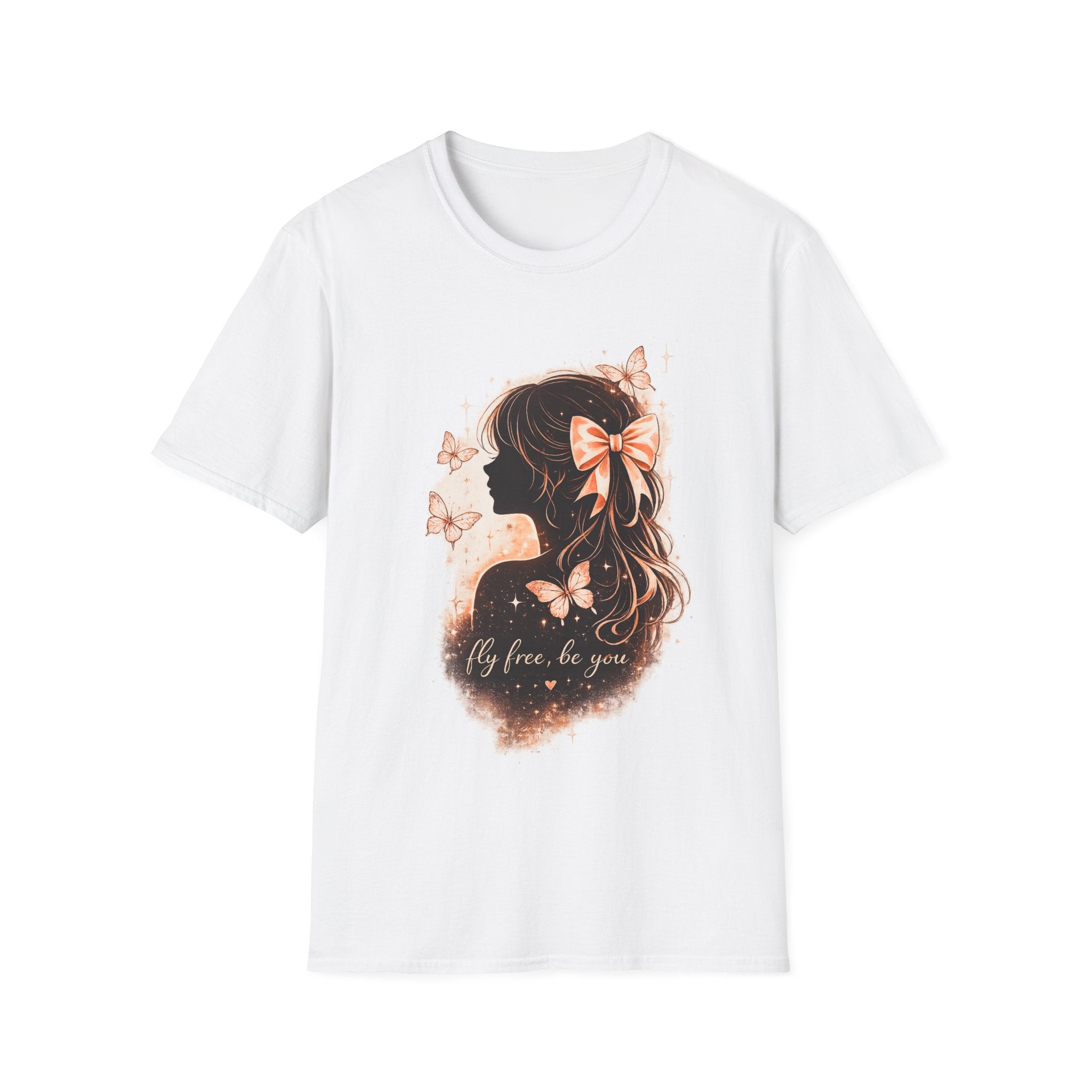 Coquette Butterfly Shirt, Feminine Aesthetic Tee, Soft Girl T-Shirt, Bow Graphic Tee, Cute Butterfly Shirt for Women, Trendy Pinterest Style
