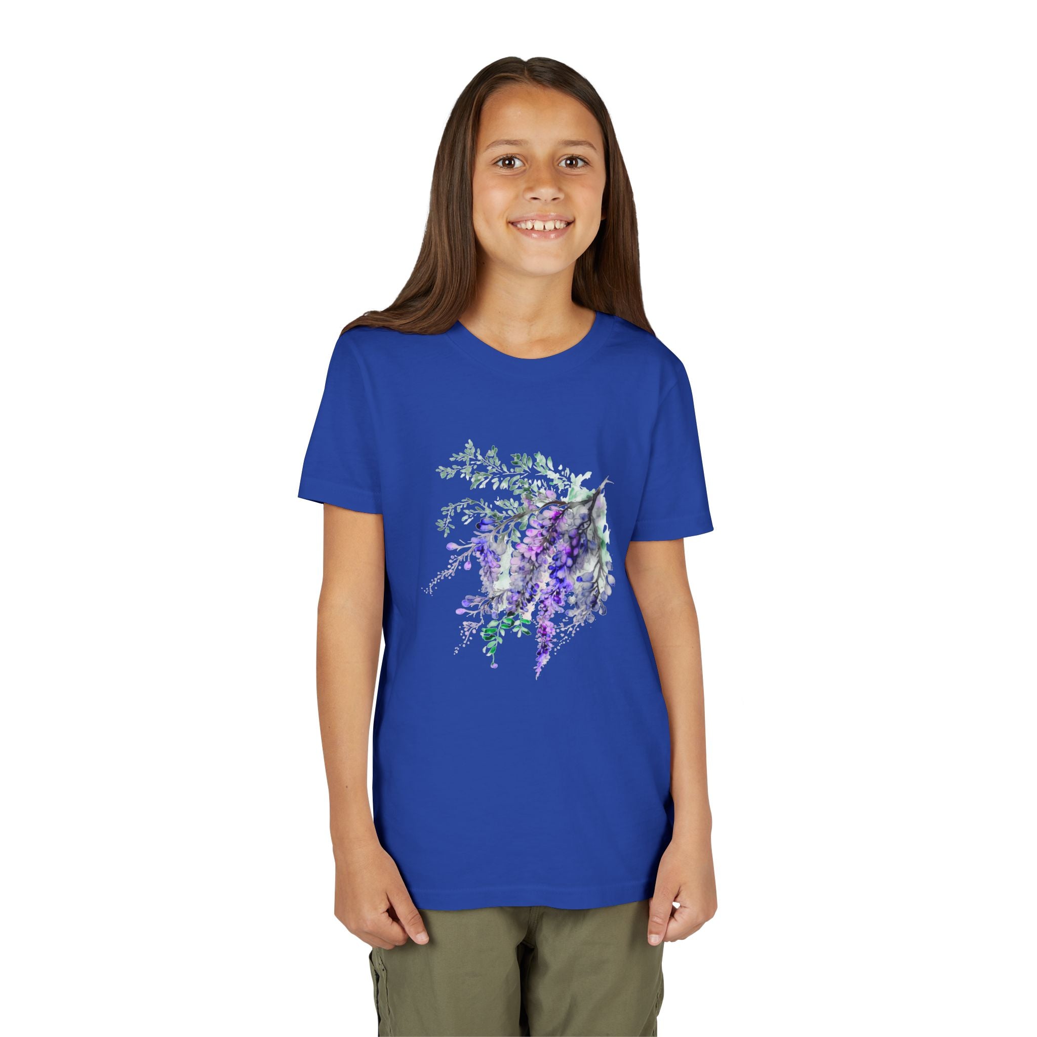 Youth Tee - Watercolor Wisteria Floral Shirt