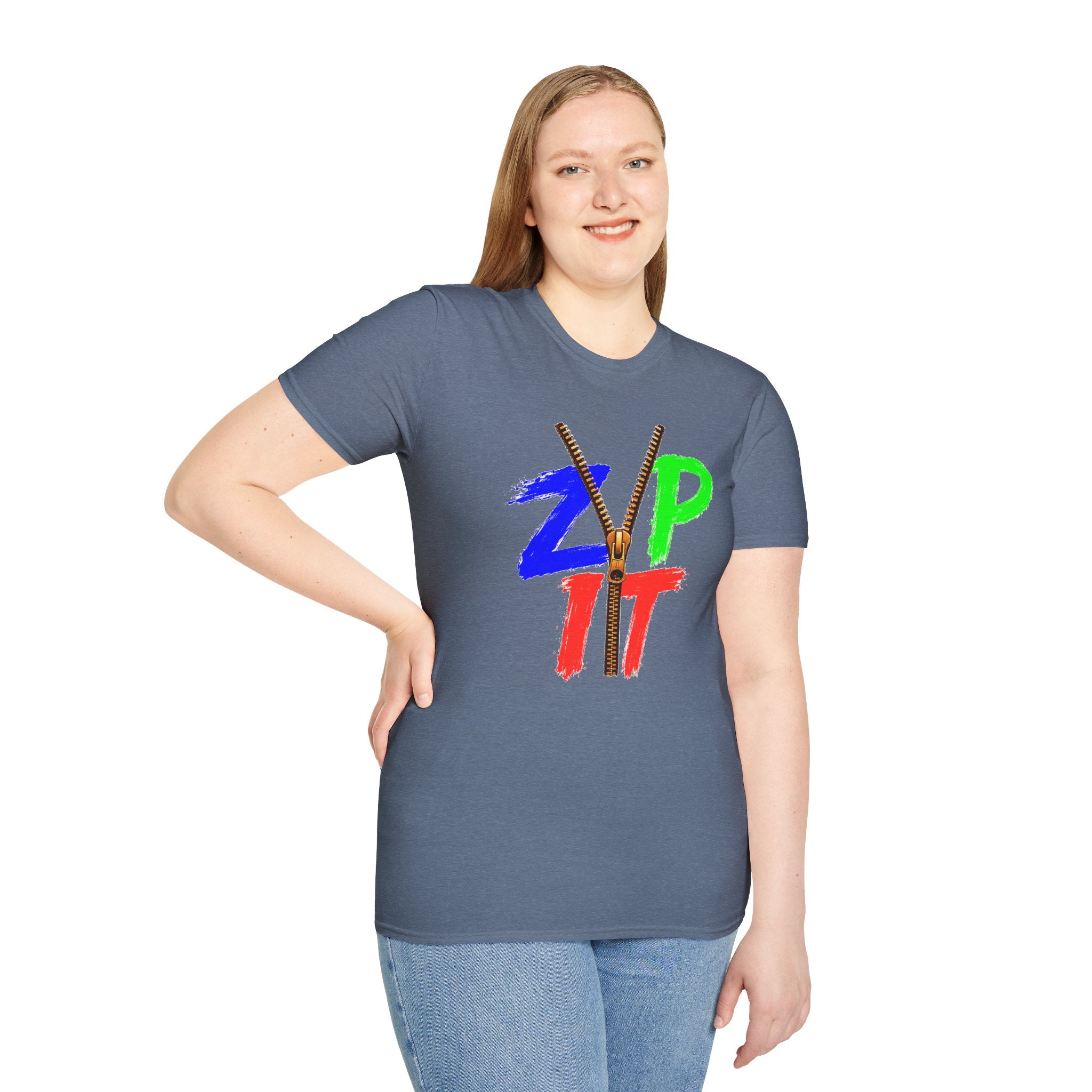 Zip It T-Shirt — Bold Color Zipper Graphic Tee