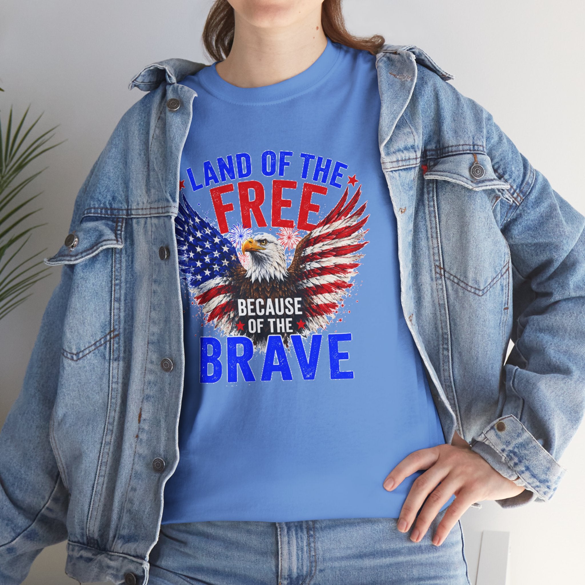 Land of the Free Because of the Brave Shirt, Patriotic Eagle T-Shirt, American Flag Tee, 4th of July Shirt, Veteran Gift, USA Pride Tee