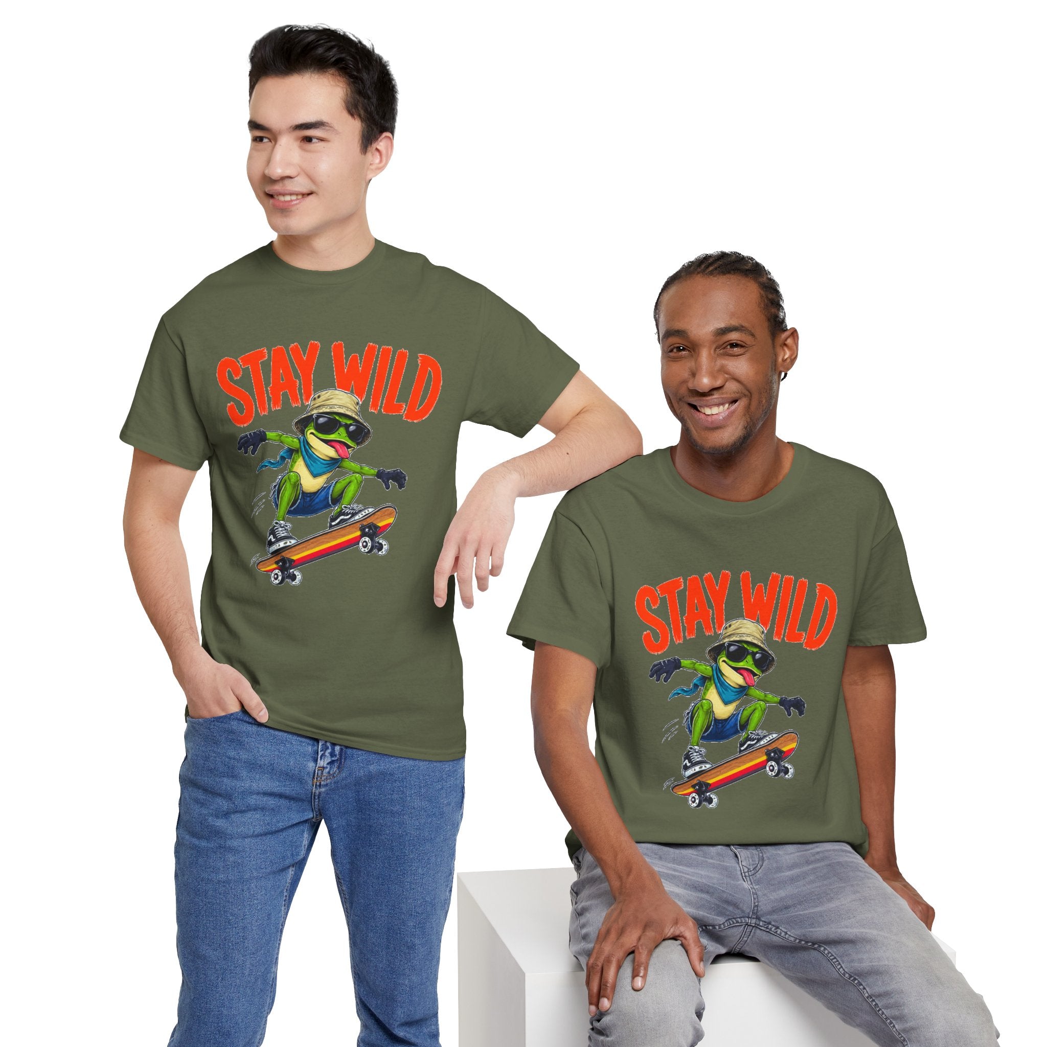 Stay Wild Frog Skateboard Shirt, Funny Frog T-Shirt, Skater Graphic Tee, Retro Frog Shirt, Cool Unisex Streetwear Tee