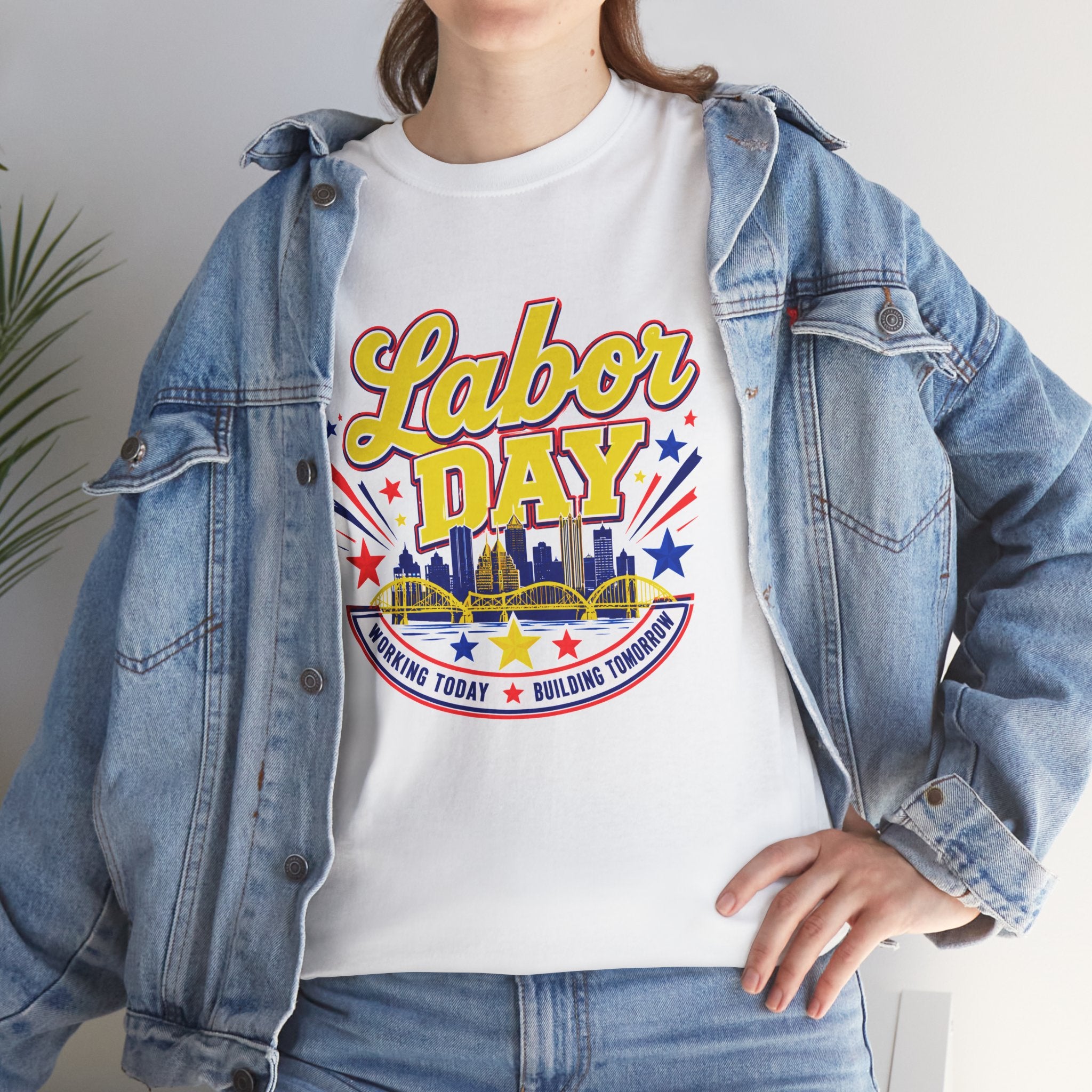 Labor Day Skyline T‑Shirt — Retro Stars & Stripes Celebration Tee
