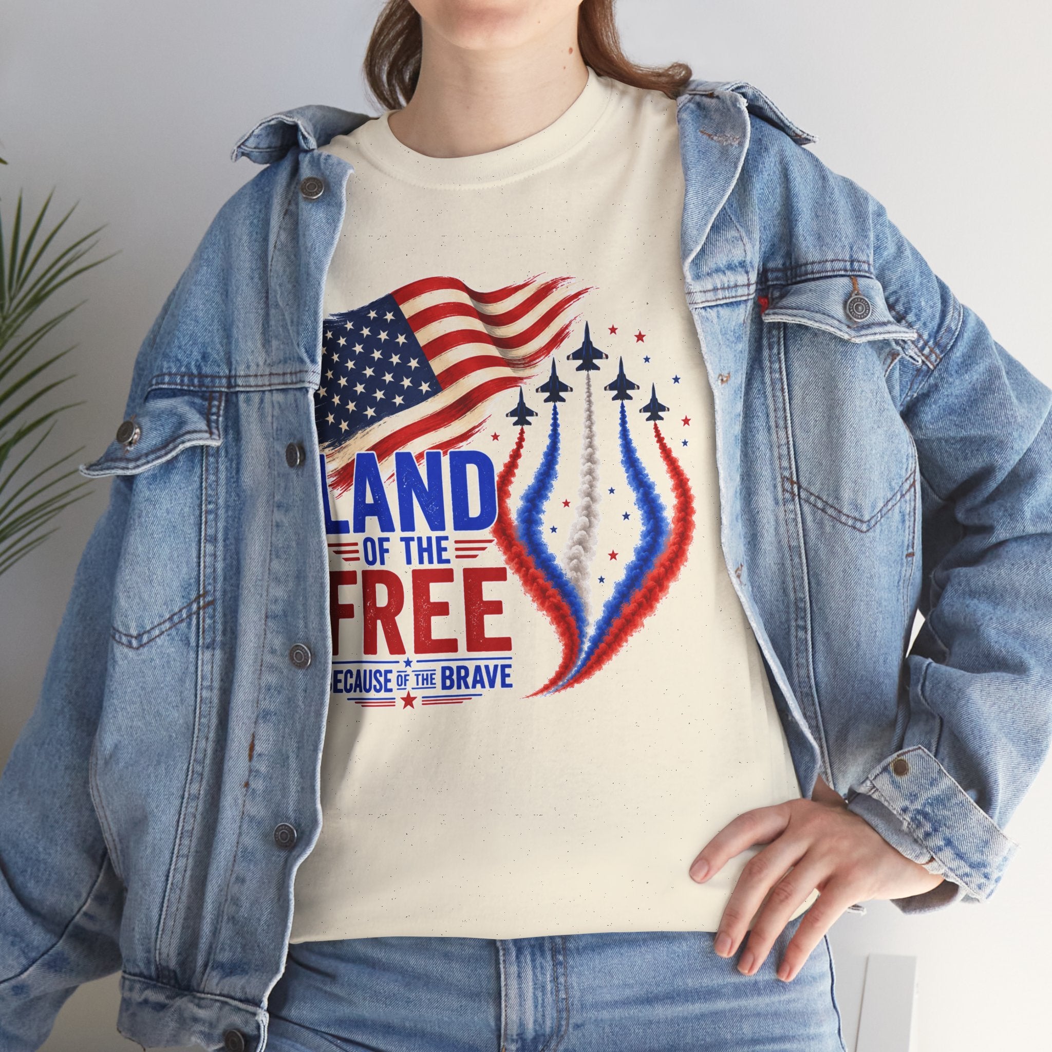 Land of the Free Because of the Brave Shirt, Patriotic 4th of July T-Shirt, USA Flag Tee, American Pride Shirt, Independence Day Gift