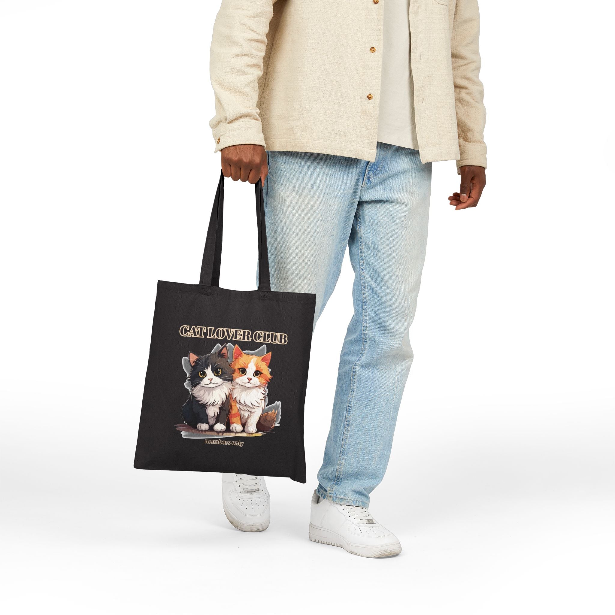 Cat Lover Club Canvas Tote Bag – Cute Kittens 'Members Only' Eco Shopper