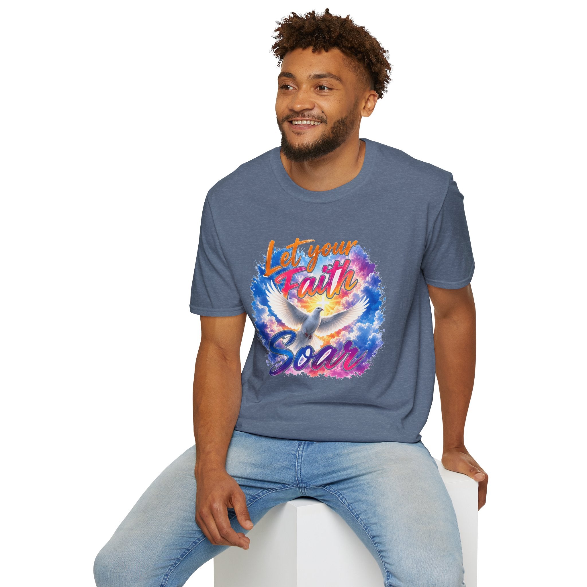 Let Your Faith Soar Christian Dove T-Shirt | Inspirational Faith Tee | Holy Spirit Dove Shirt | Religious Gift for Women & Men