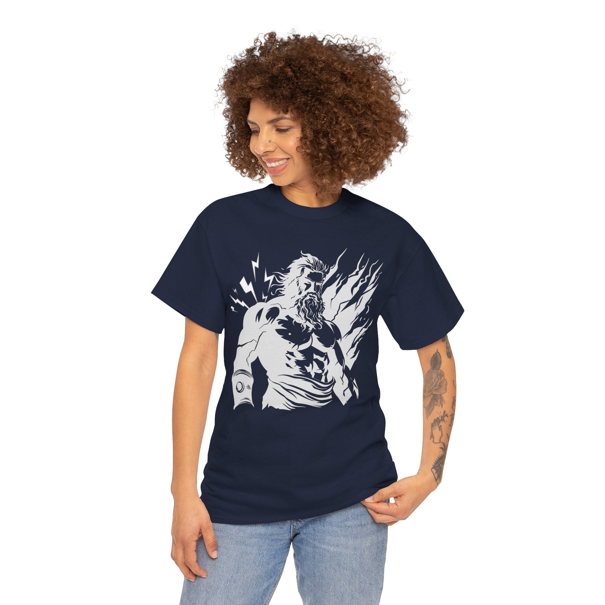 Mythic Thunder God Tee — Vintage Lightning Warrior Graphic T-Shirt